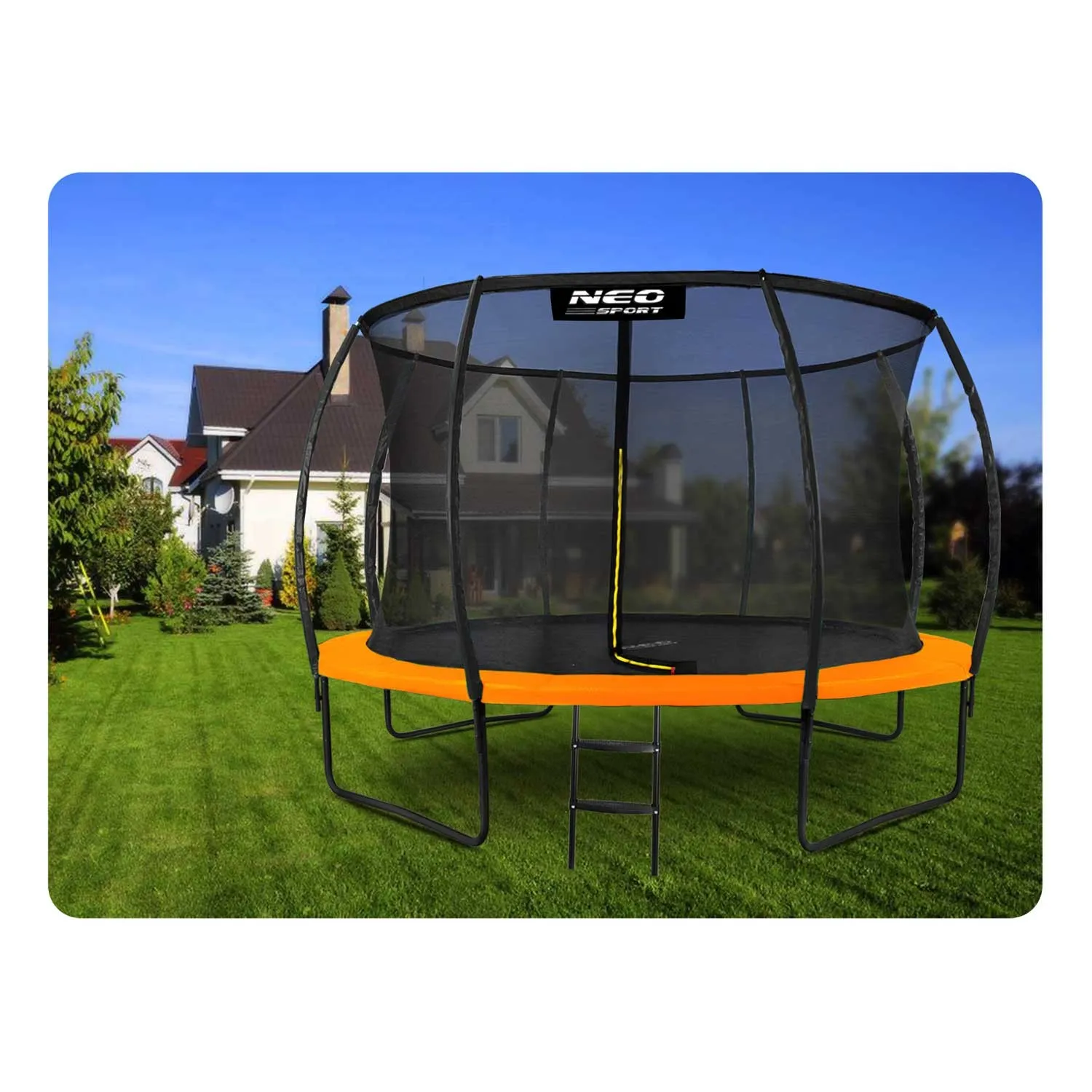 neo-sport profilirani vrtni trampolin 374 cm (12 ft) s unutarnjom mrežom, narančasti - slika 3