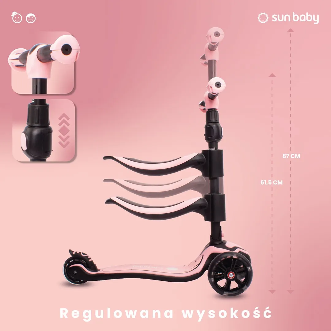 sun baby 3u1 dječji romobil flash roza - slika 6