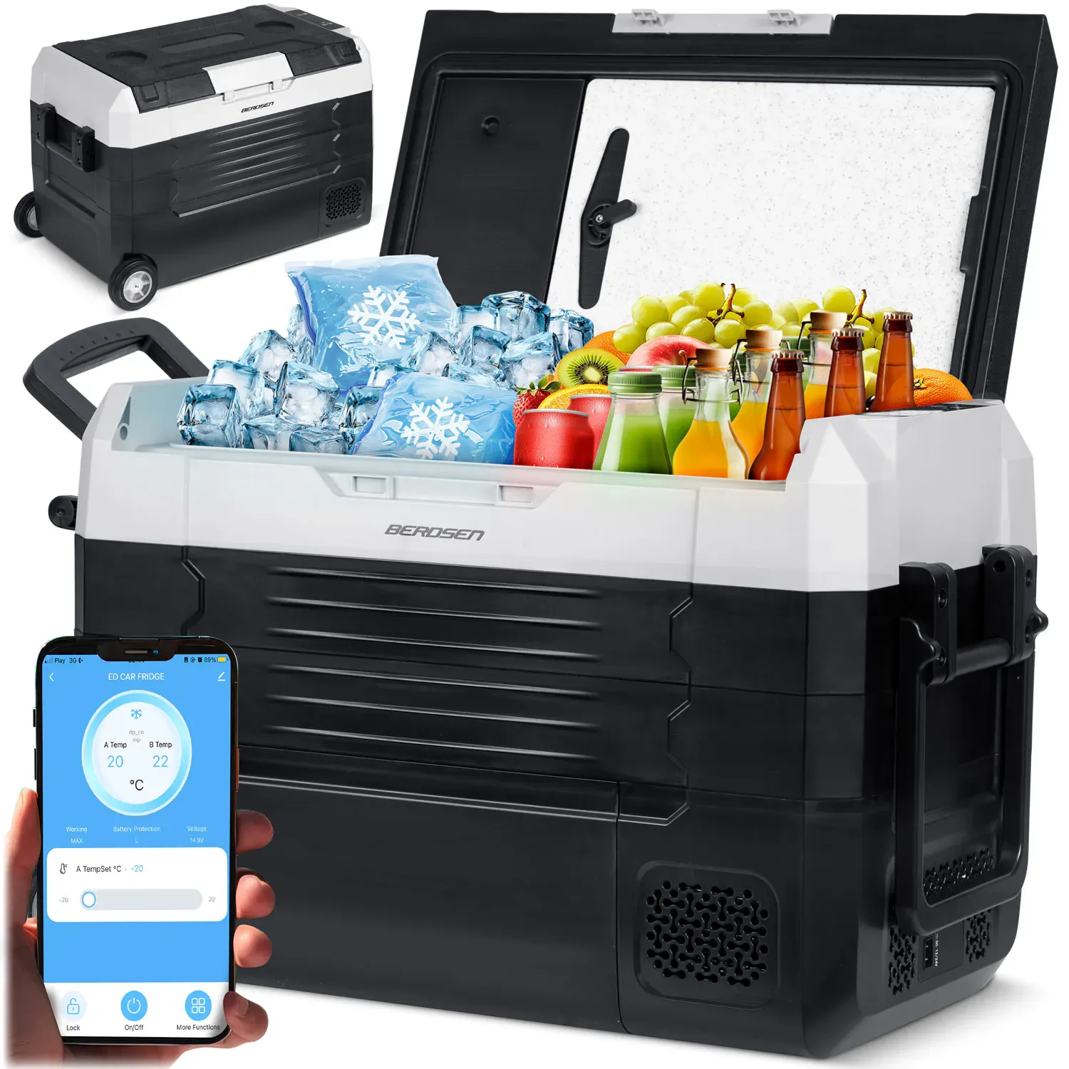 icemax 400 berdsen kompresorski putni hladnjak od 40 litara - crno-sivi - slika 2