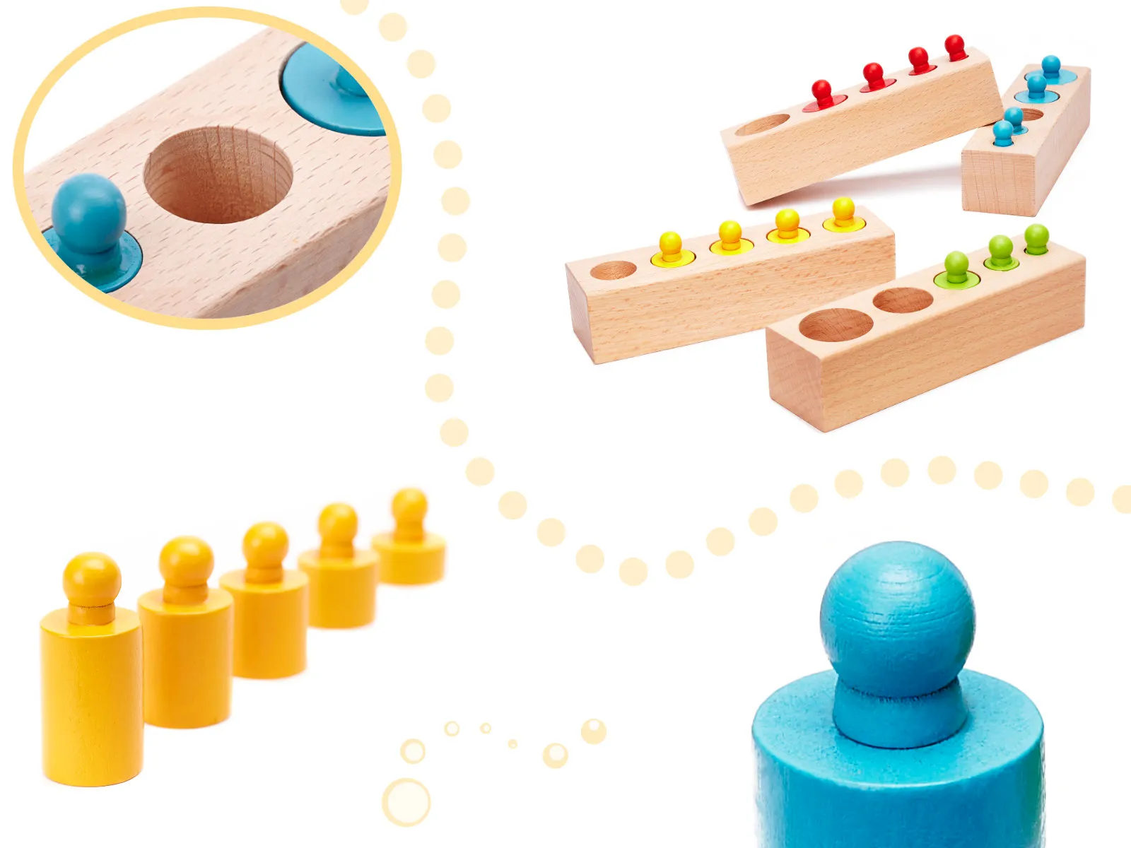 montessori šareni drveni utezi - slika 9
