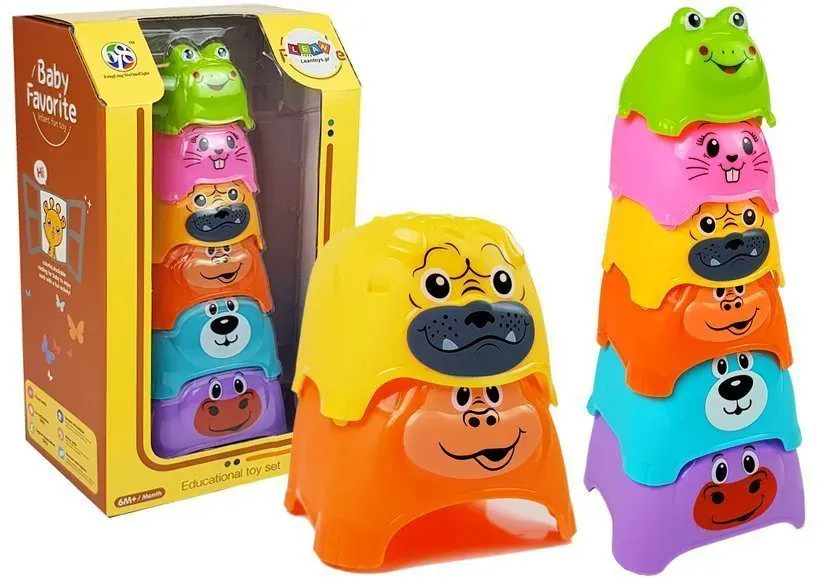 dječja piramida šalica sa životinjicama - slika 2