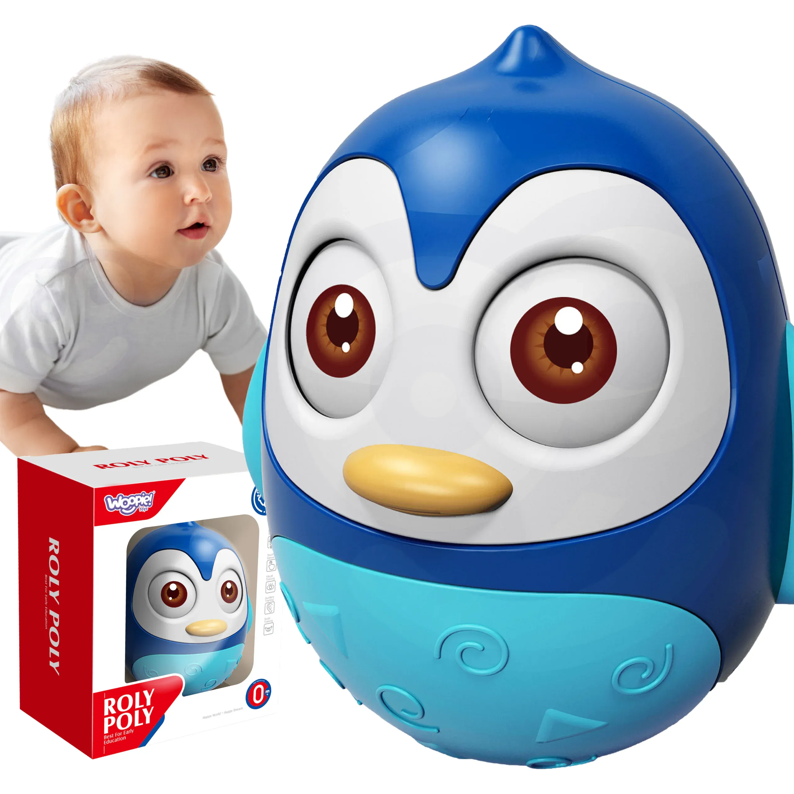 woopie baby senzorički pingvin - neprevrtiva igračka - slika 2