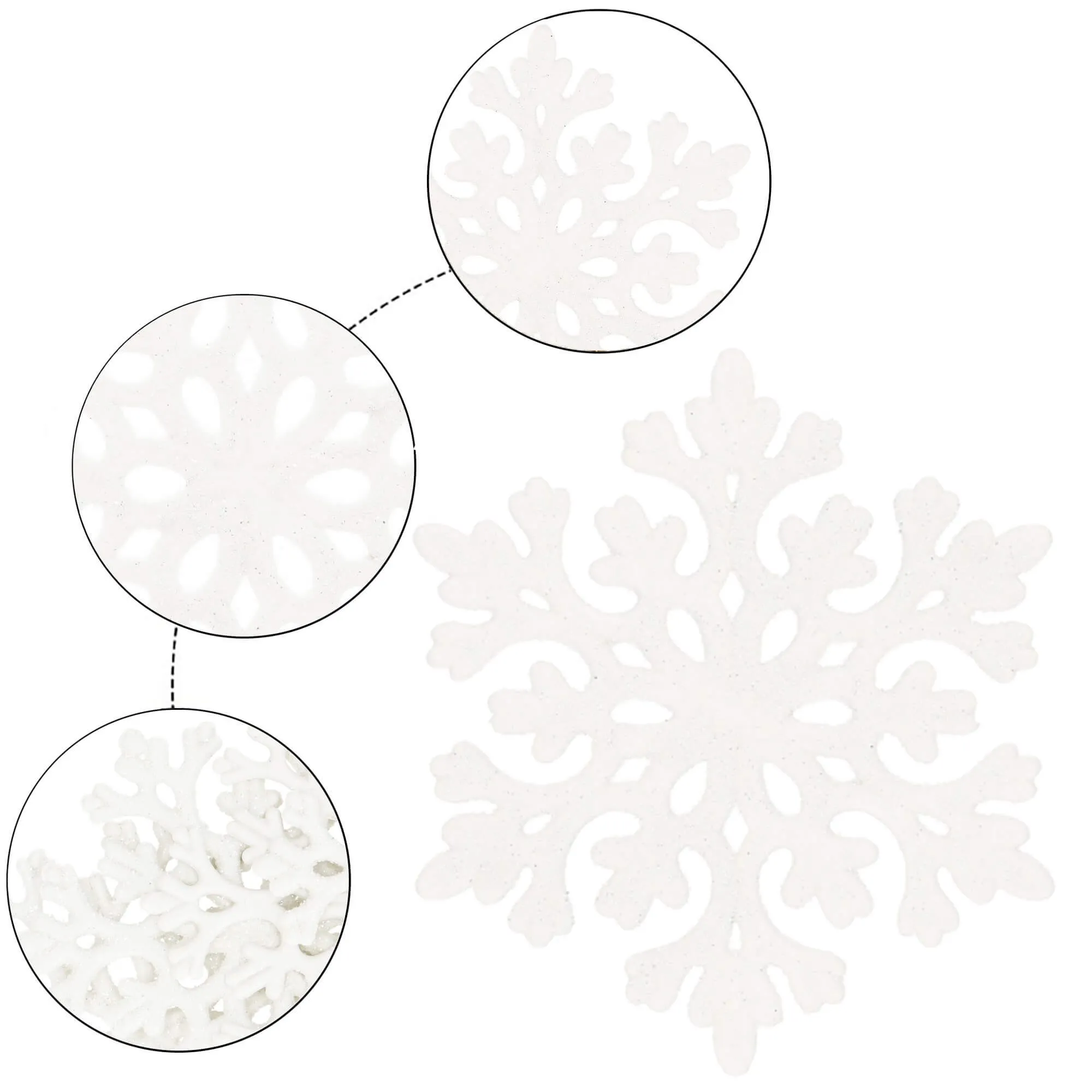 springos set božićnih ukrasa "snježna pahulja", 6 cm, 8 komada, bijela - slika 8