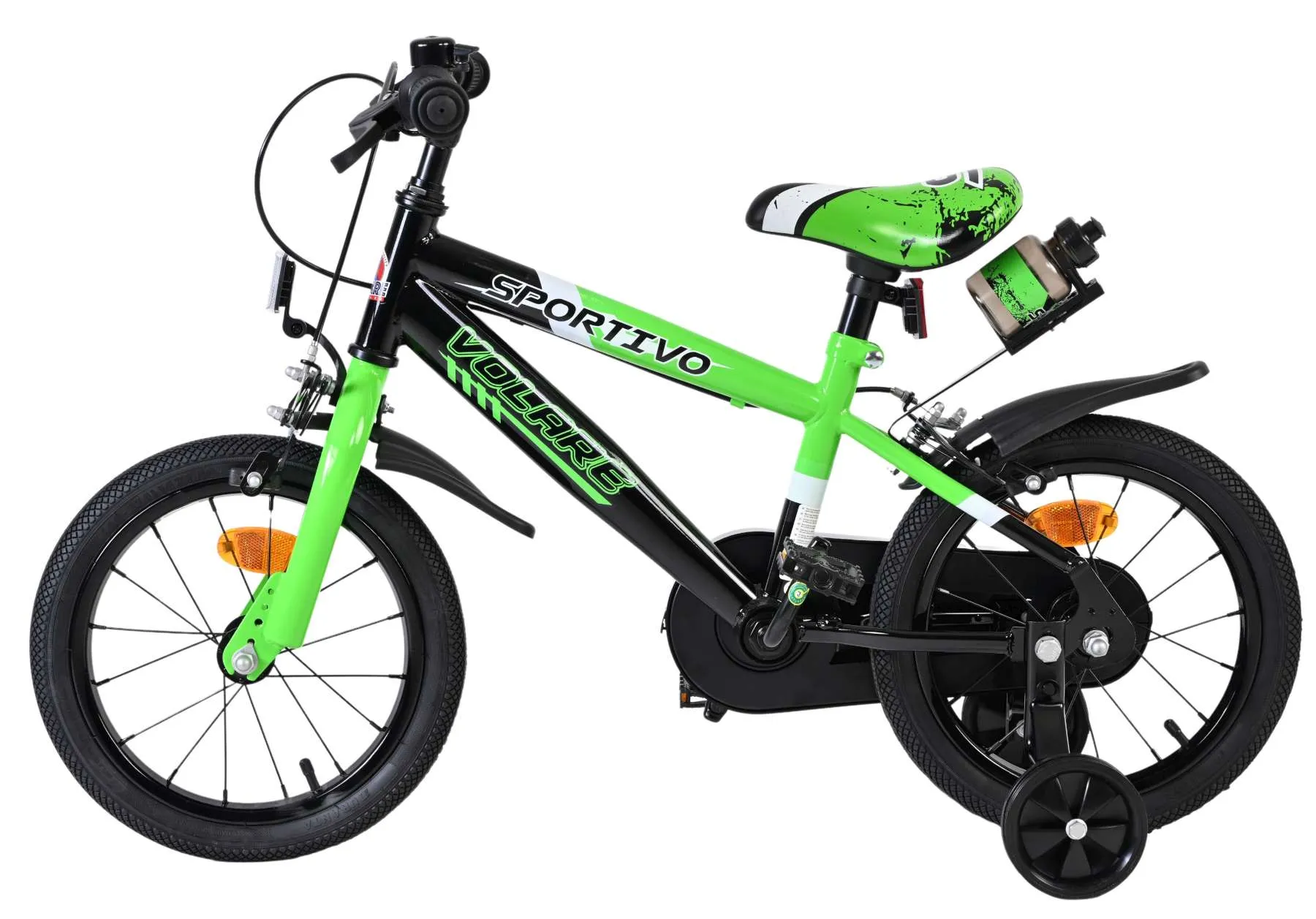 volare dječji bicikl sportivo 14″ zeleno-crne boje, s dvije ručne kočnice - slika 8