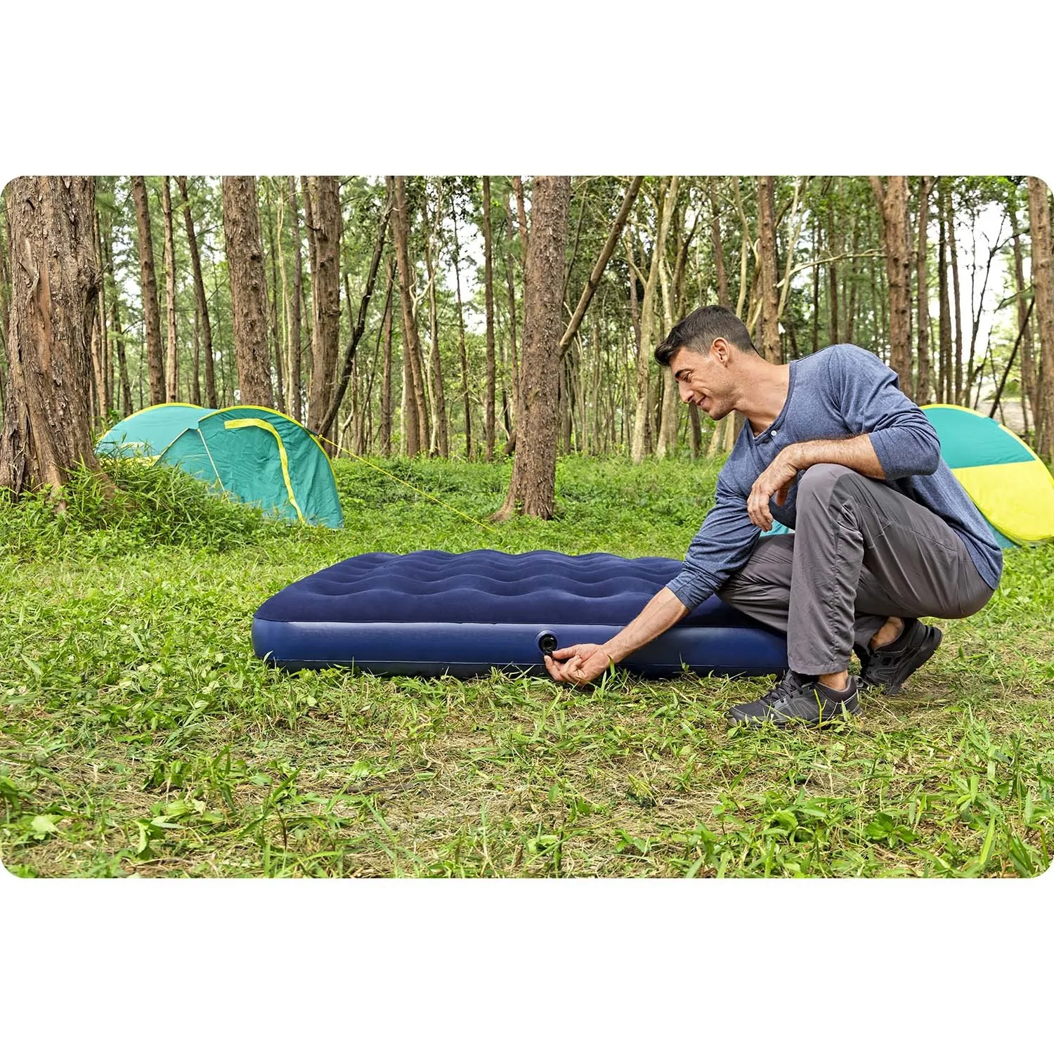 madrac na napuhavanje 203x152x22 cm s klipnom pumpom bestway - slika 3
