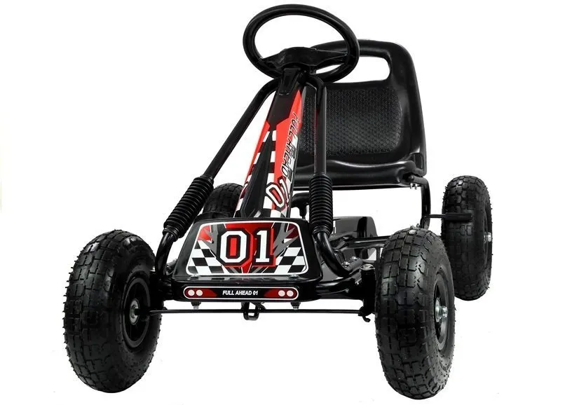 go-cart s pedalama za djecu, crni - slika 3
