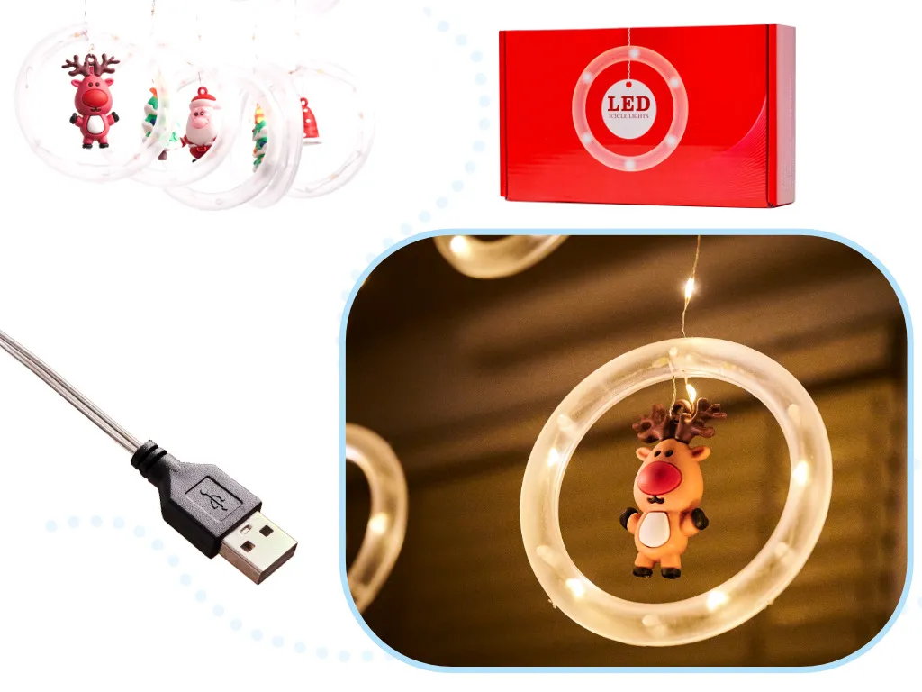 led zavjesa 3m 125kom. figurice toplo bijele - slika 6