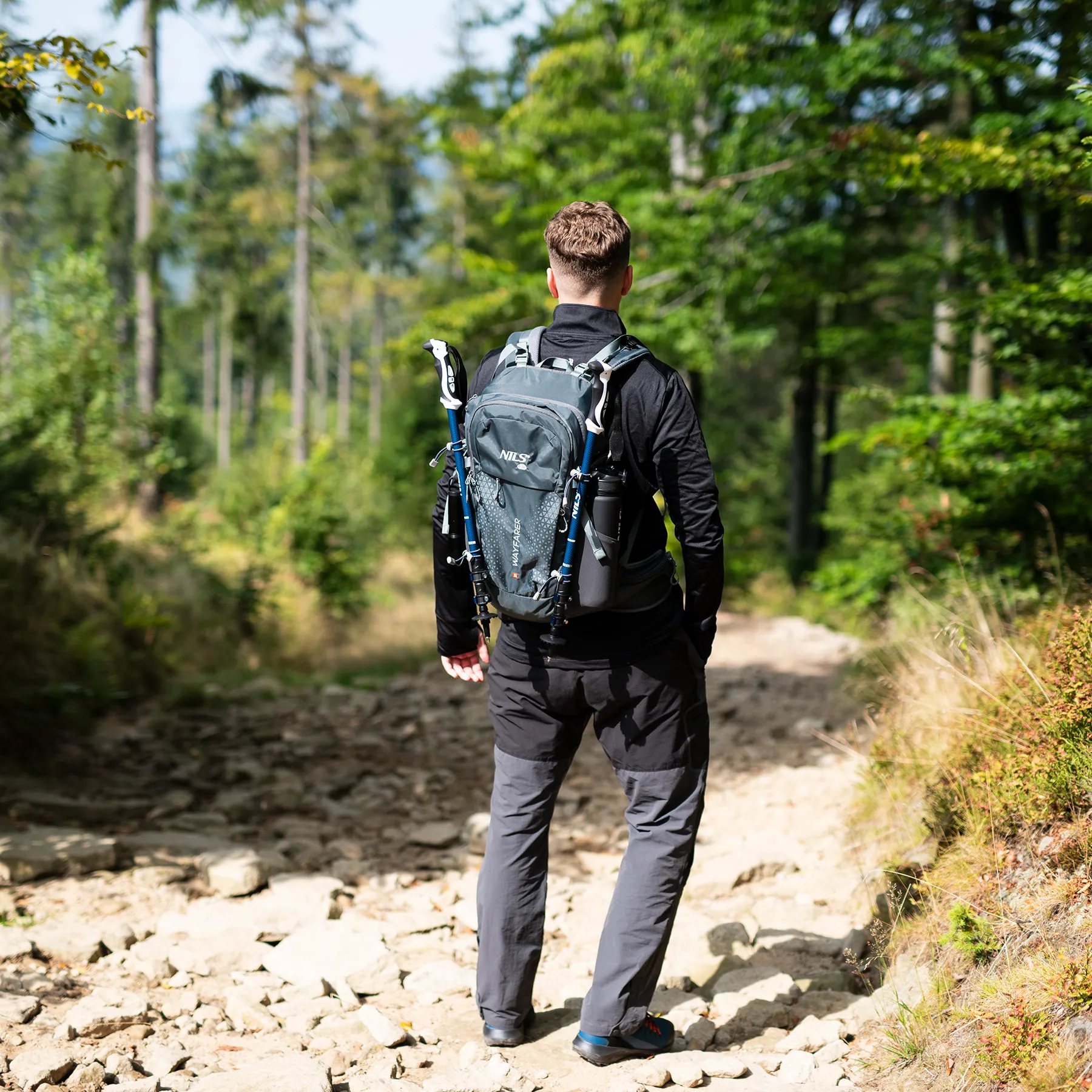 putni ruksak sivi wayfarer 35l nils camp - slika 7
