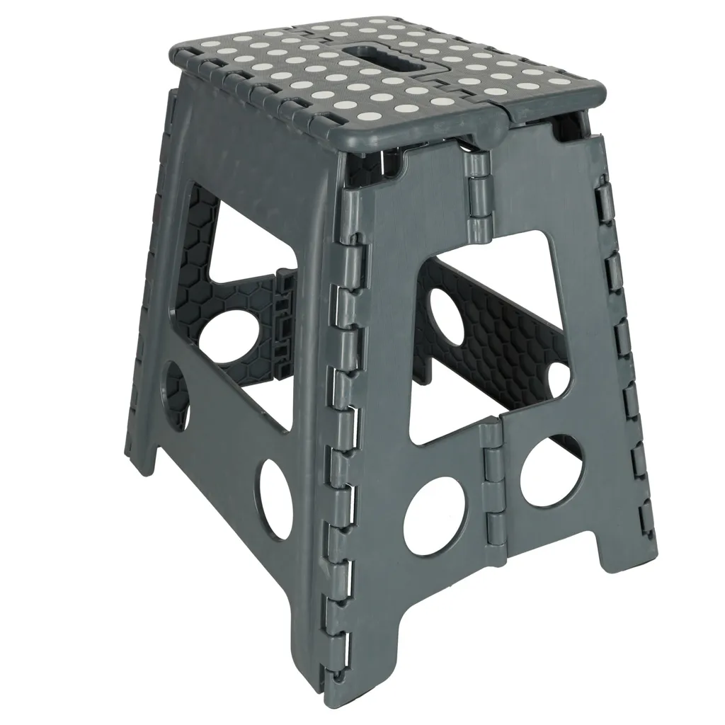 neklizajući sklopivi tabure 39cm tamno sivi - slika 3