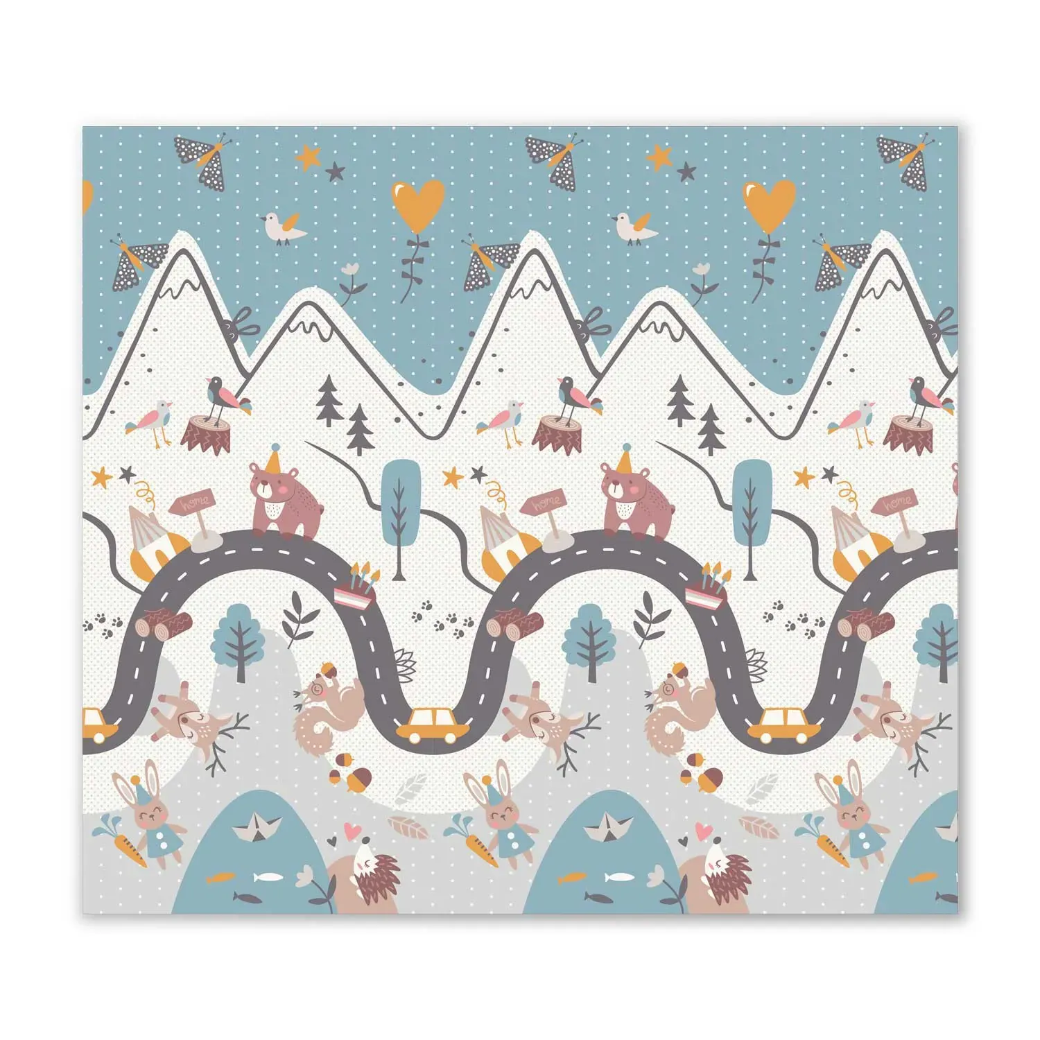 nukido sklopiva dvostrana pjenasta podloga 200 x 180 x 1 cm brda / cesta - slika 11