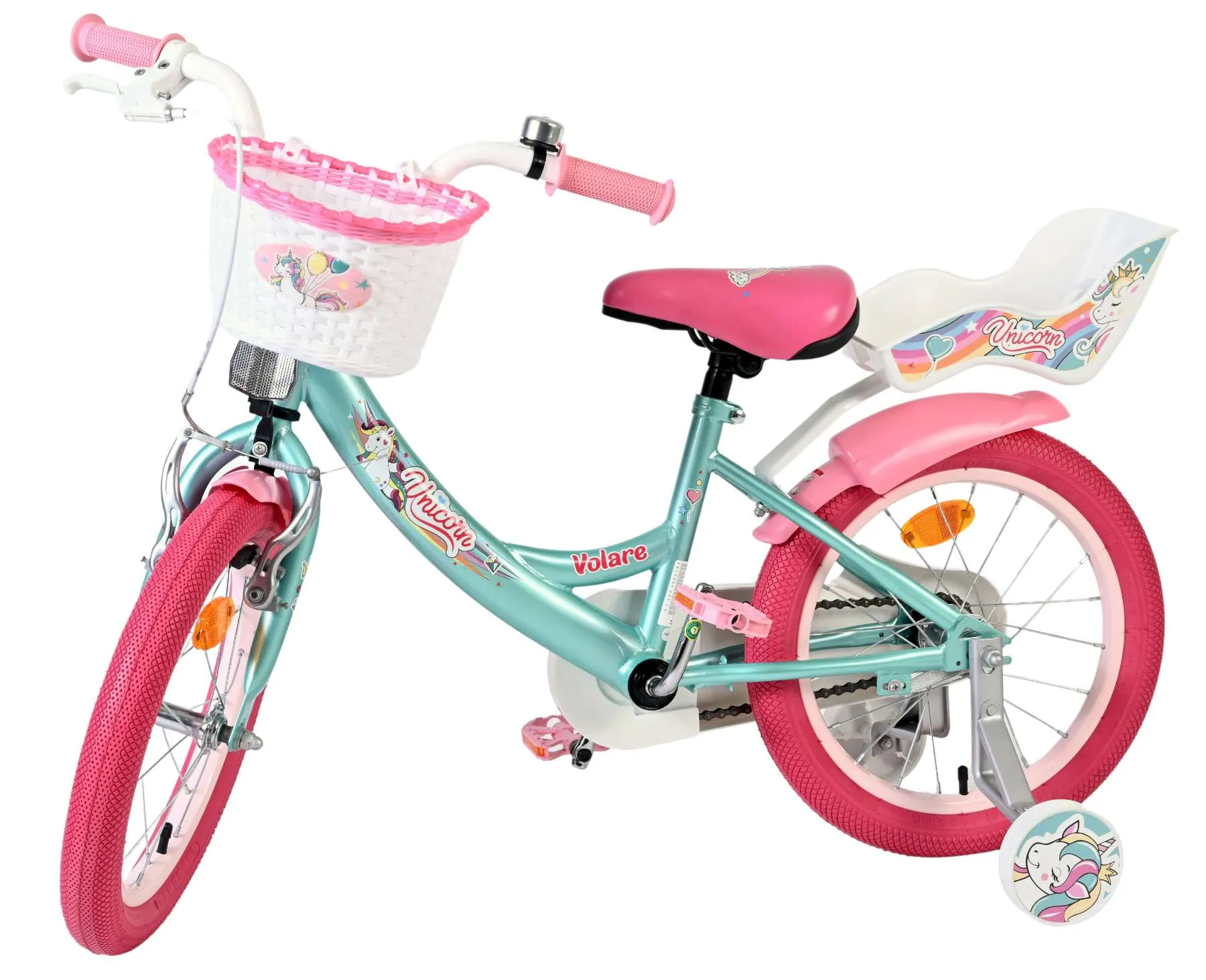 volare dječji bicikl unicorn 16″ zelene boje - slika 9
