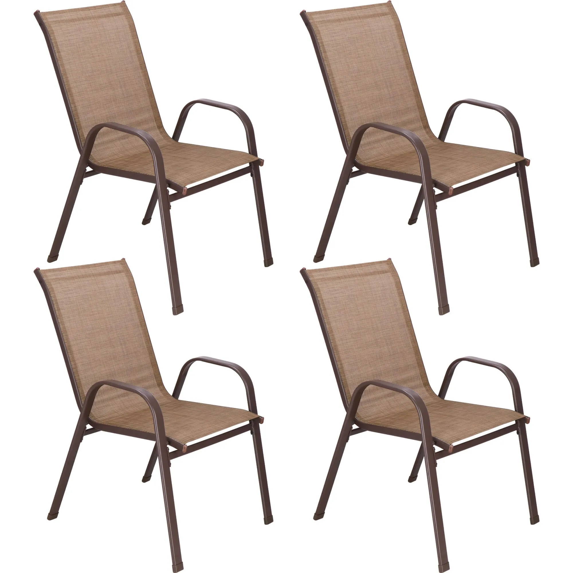 springos metalne vrtne stolice 73 x 55,5 x 93 cm (4 kom.) smeđa - slika 7