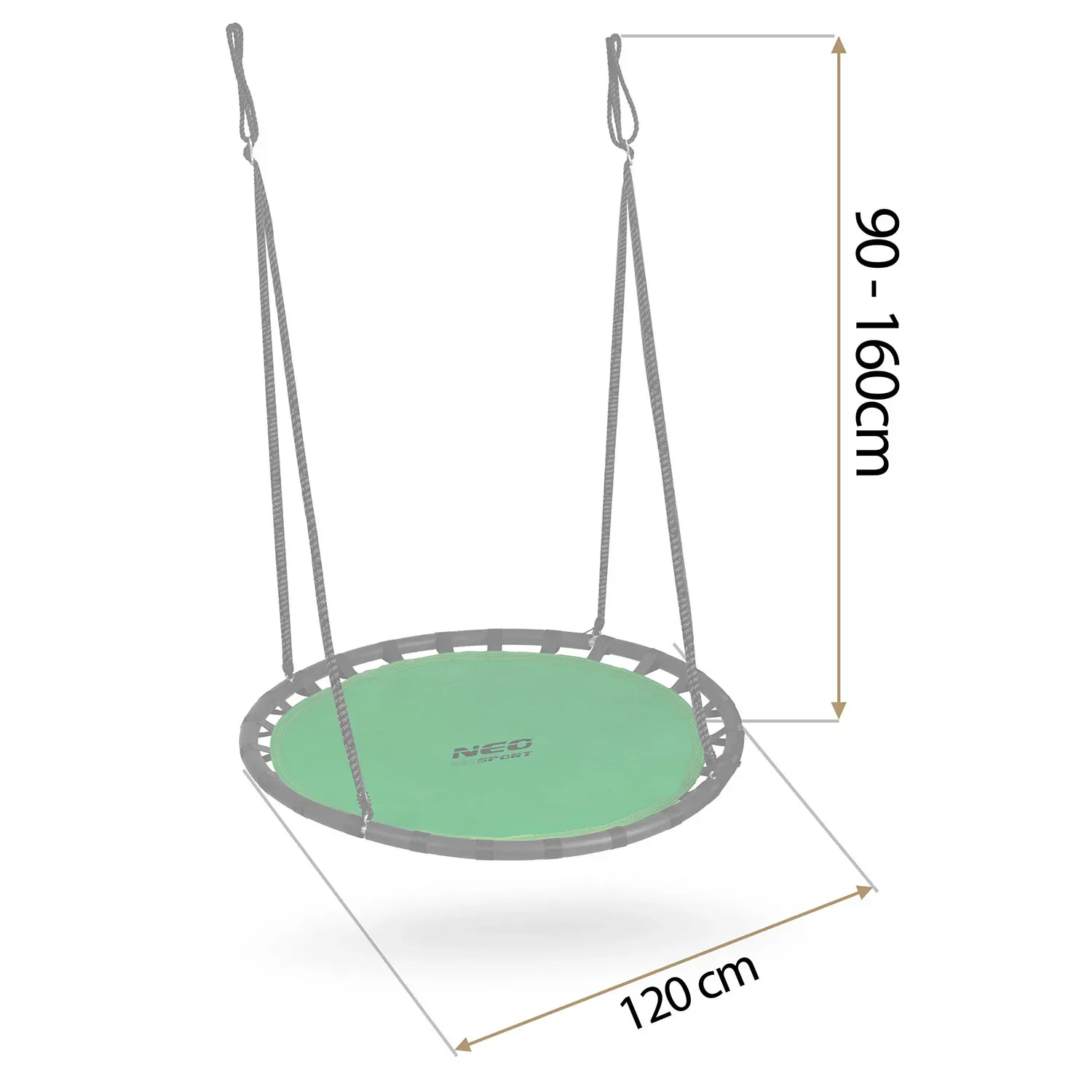 neo-sport swingo ljuljačka “ gnijezdo” – zeleno, promjer 120 cm - slika 7