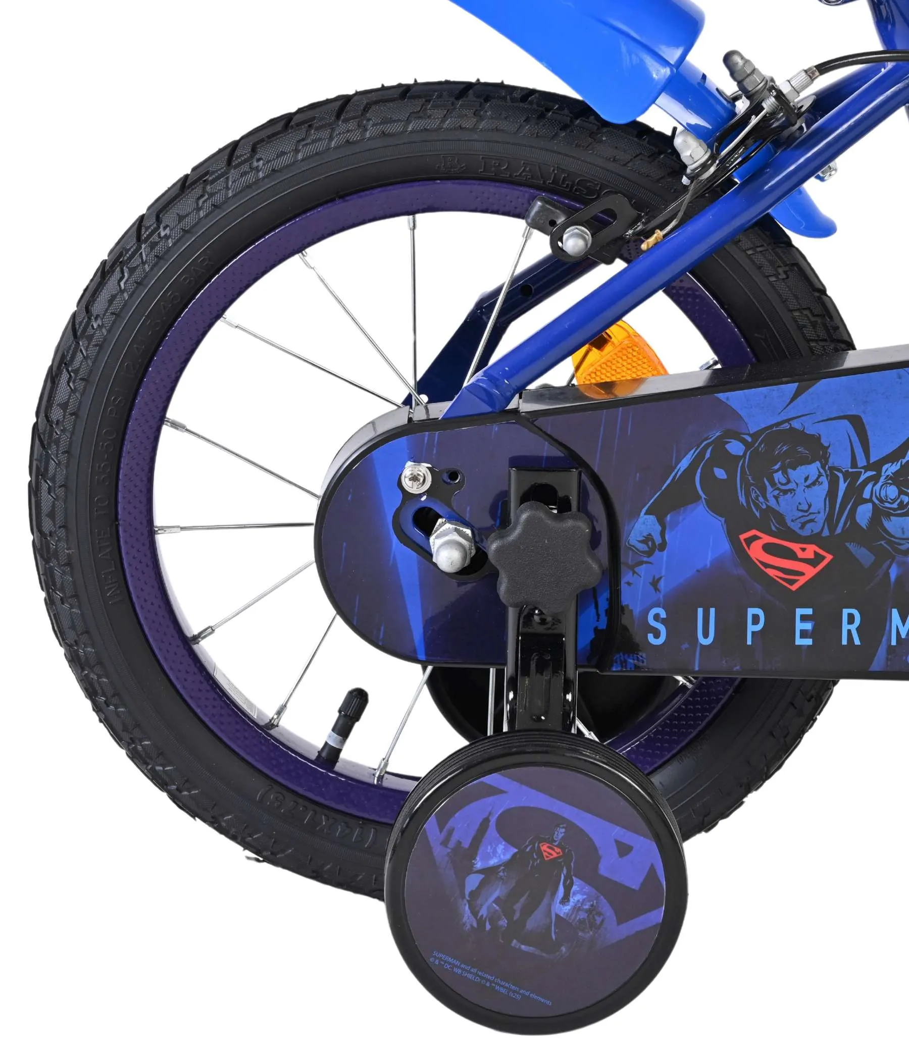 volare dječji bicikl superman 14″ plave boje, s dvije ručne kočnice - slika 3