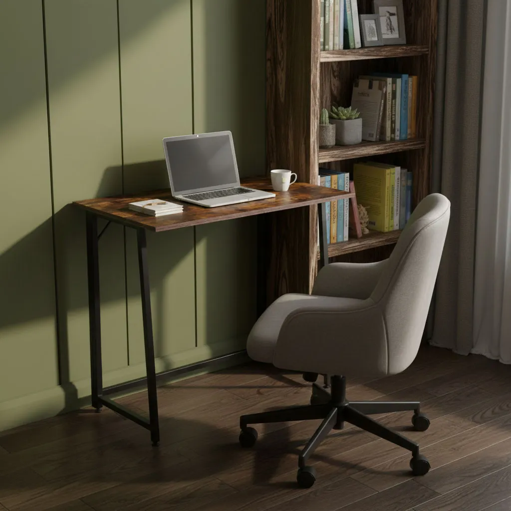 modernhome sklopivi računalni stol 80 × 45 cm za laptop – loft stil - slika 3