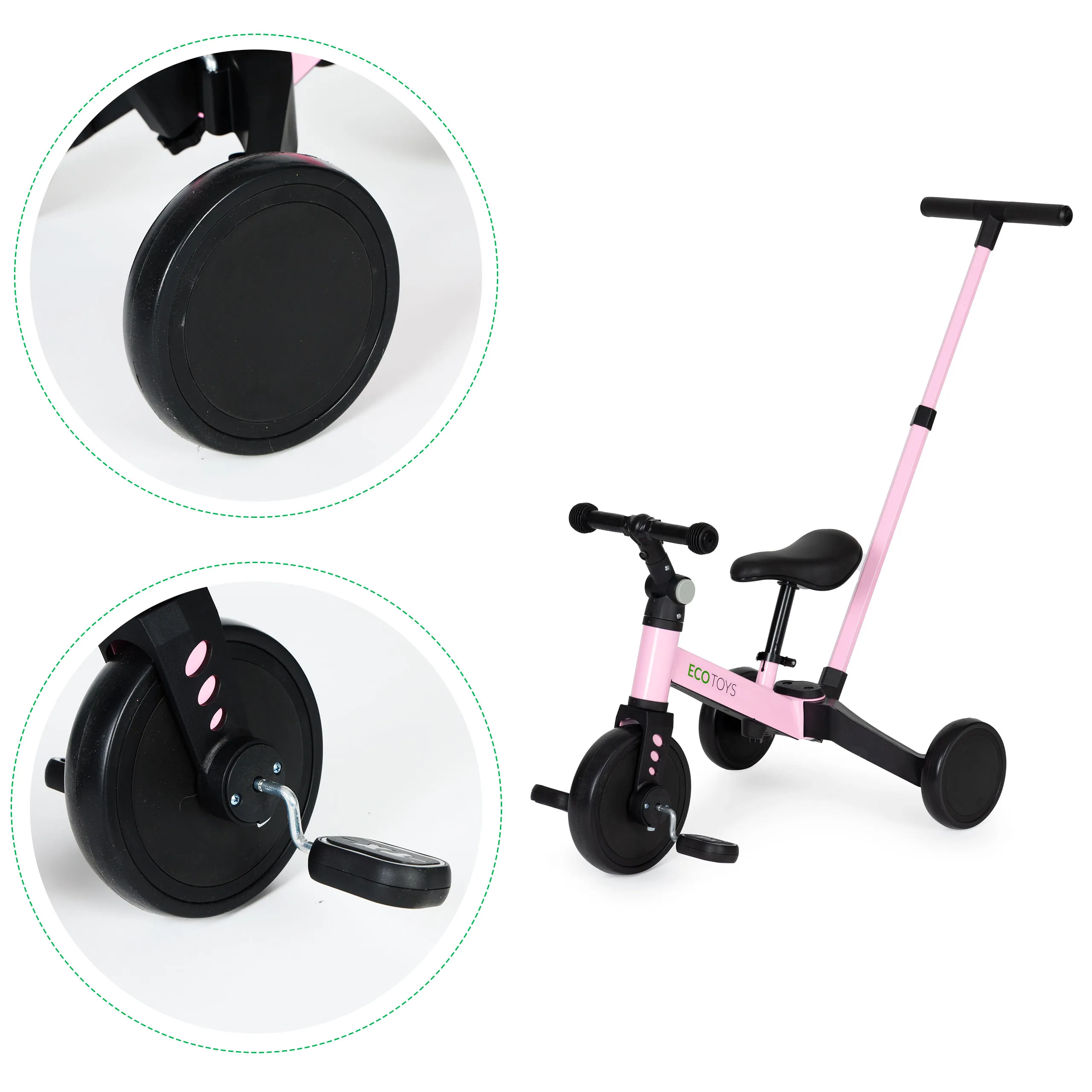 ecotoys bicikl 2 u 1 rozi - slika 5