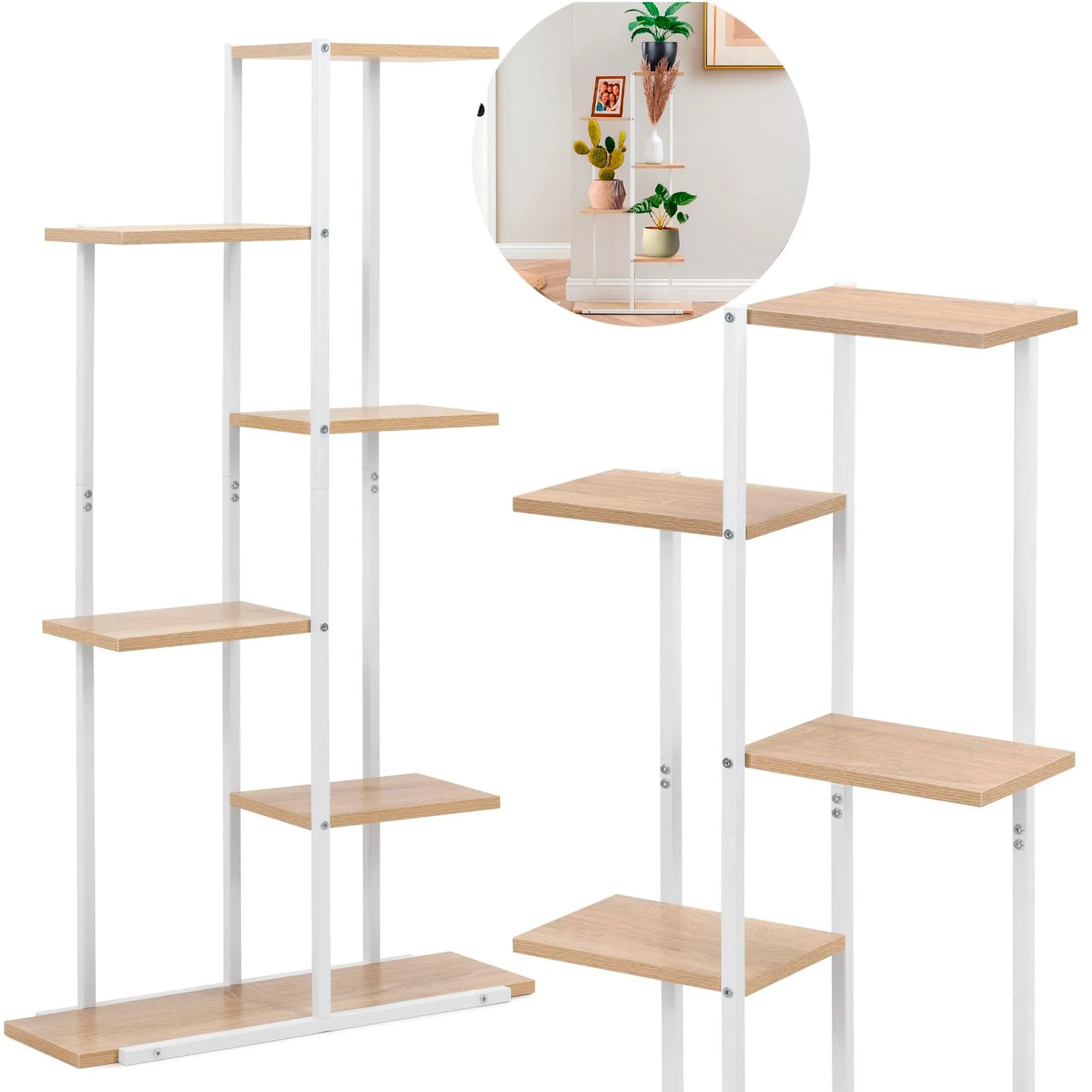 bijeli metalni stalak za cvijeće 60 x 20 x 113 cm - slika 7