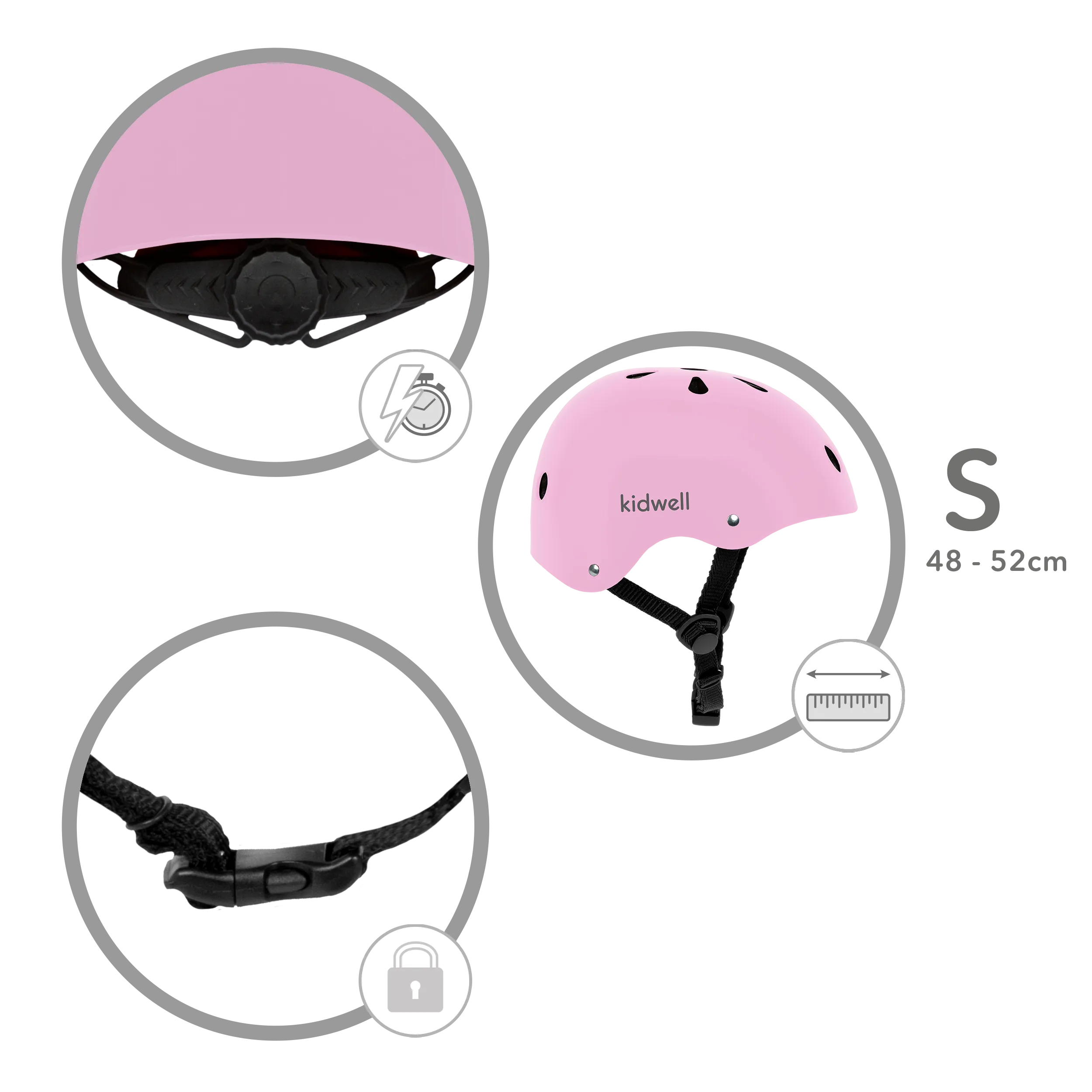 kidwell orix ii kaciga za djecu, vel. s - 48-52 cm, pink - slika 9