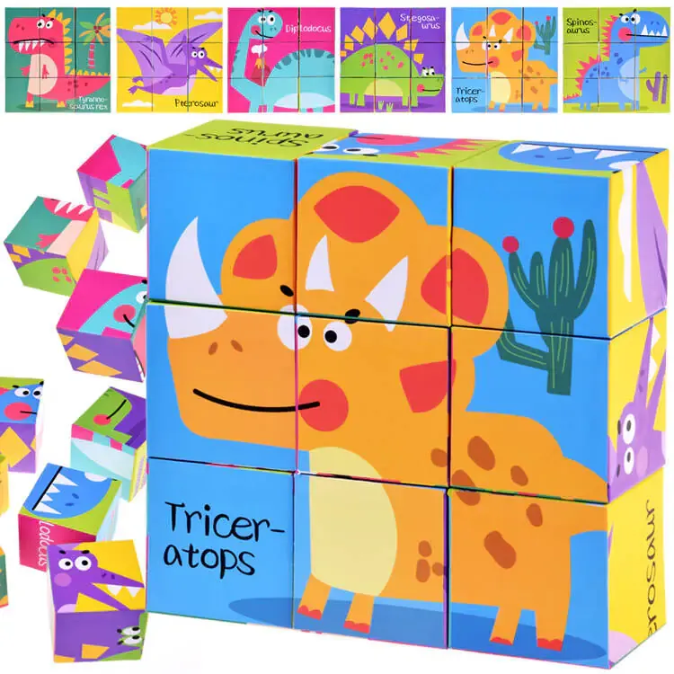 set puzzle kocki dinosauri 6 slika - slika 2