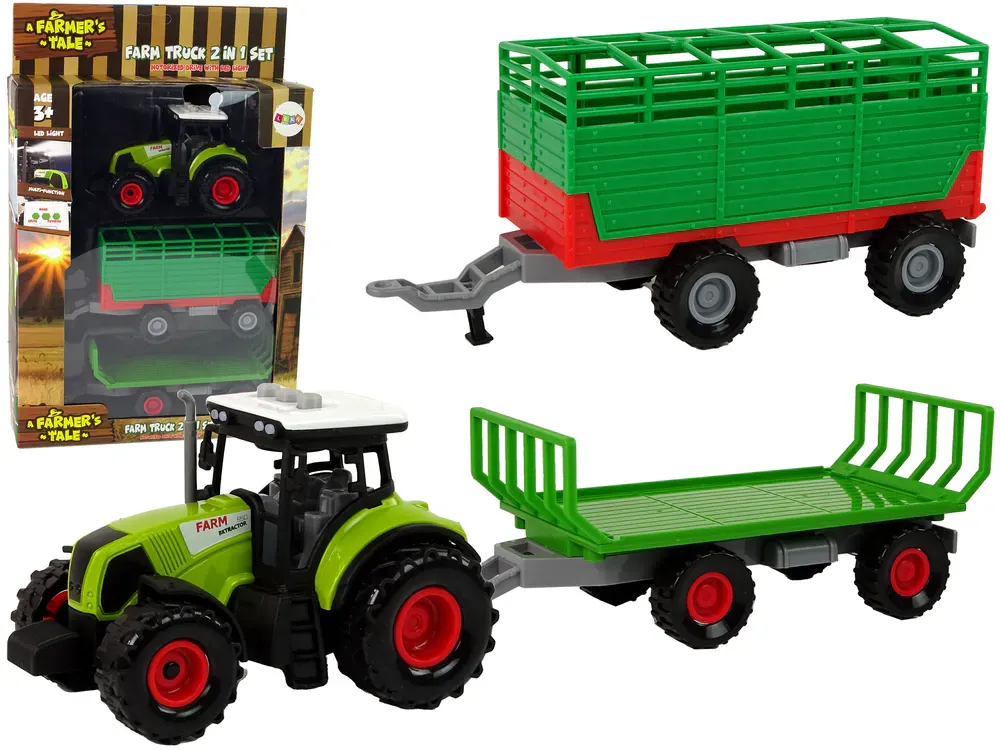 traktor s 2u1 prikolicom zeleni - slika 2