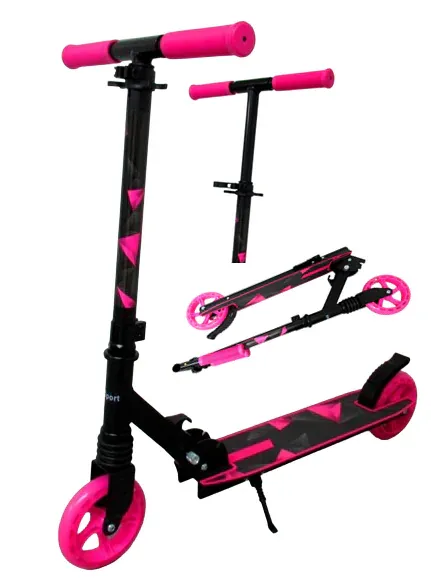 dječji veliki romobil h10 roza i crni sklopivi kotači 145 mm - slika 2