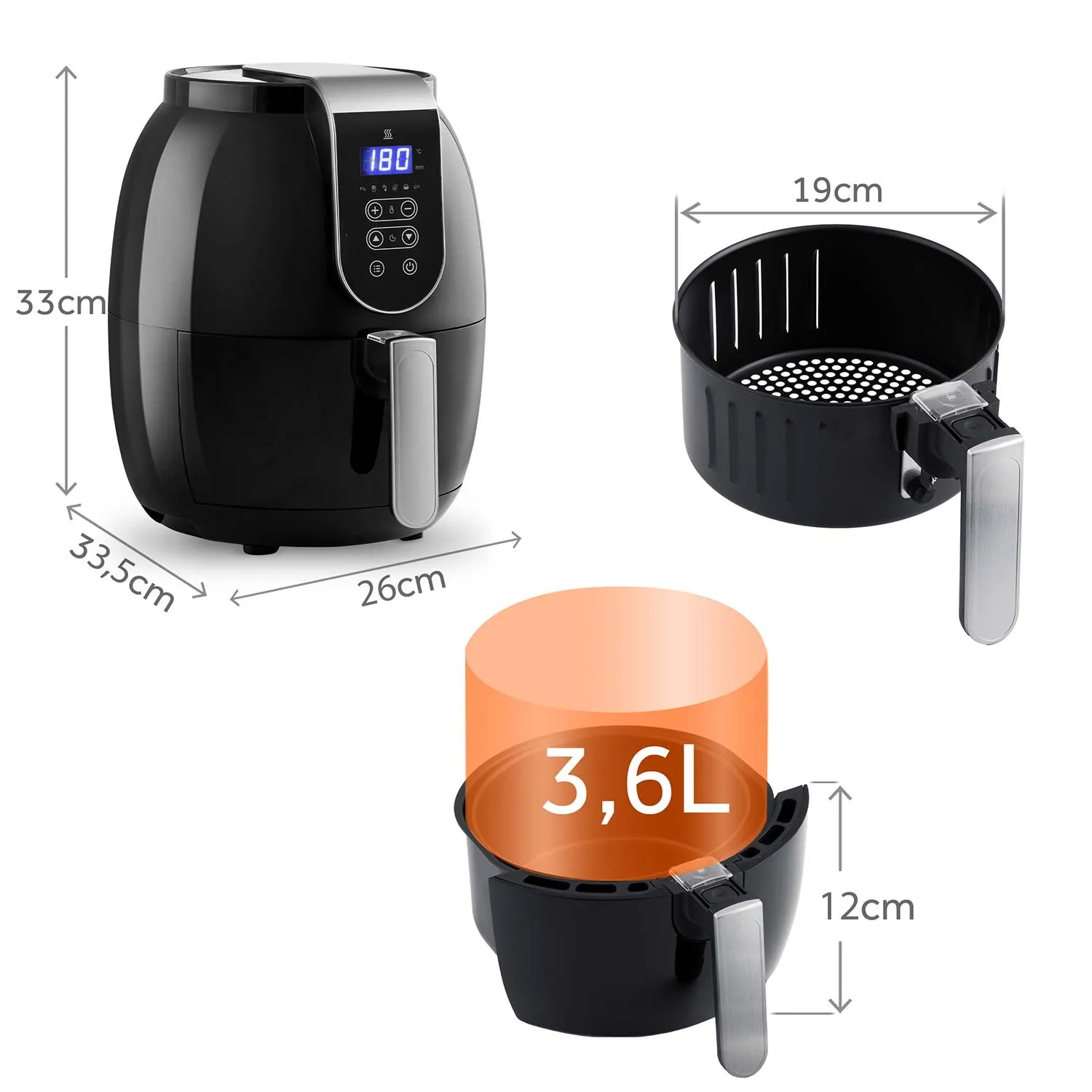 friteza na vrući zrak 3,6l berdsen bd-651 - slika 3
