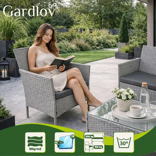 gardlov 26910 sivi vrtni namještaj od ratana - slika 9