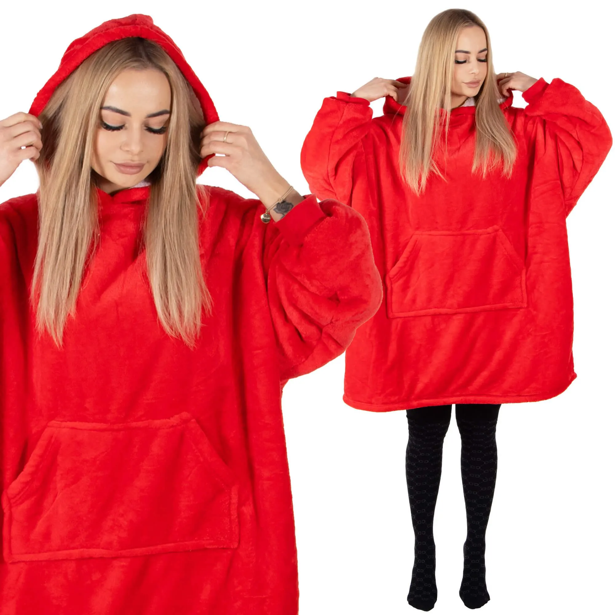 springos mekana oversize majica u obliku deke, crvena - slika 3