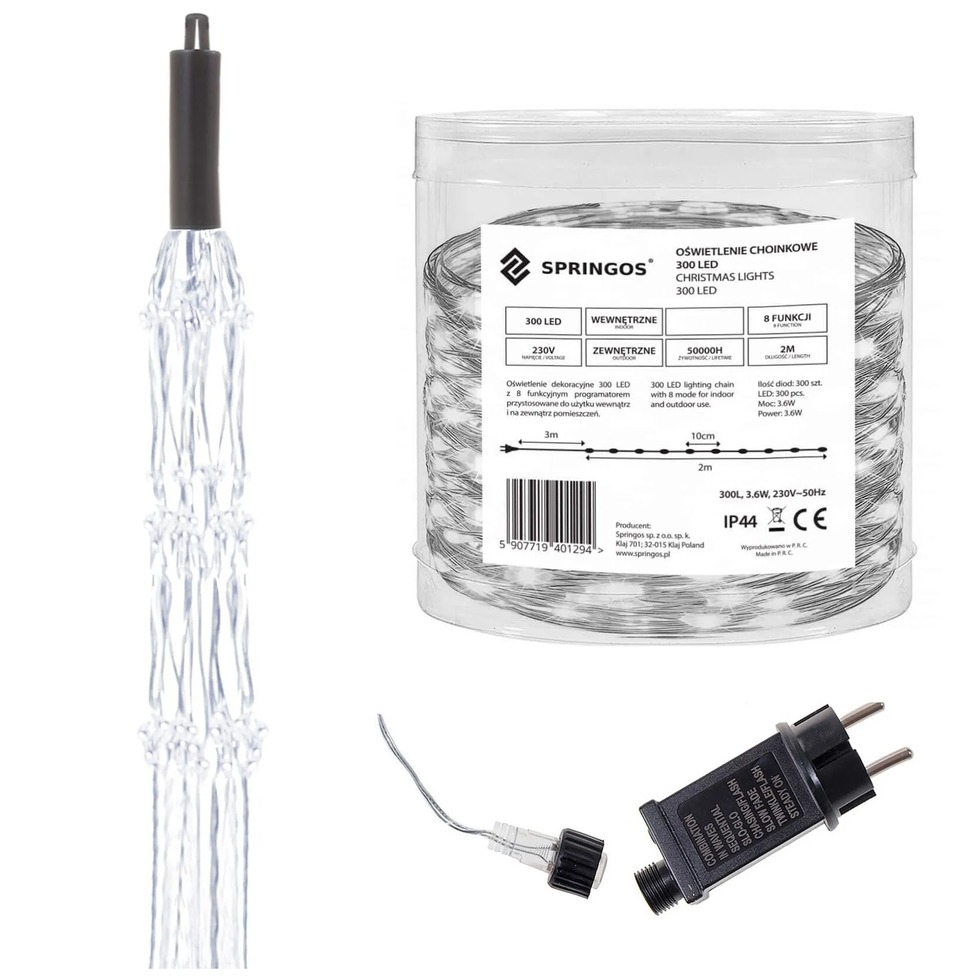 dekorativna led rasvjeta 300 led, hladno bijela - slika 10
