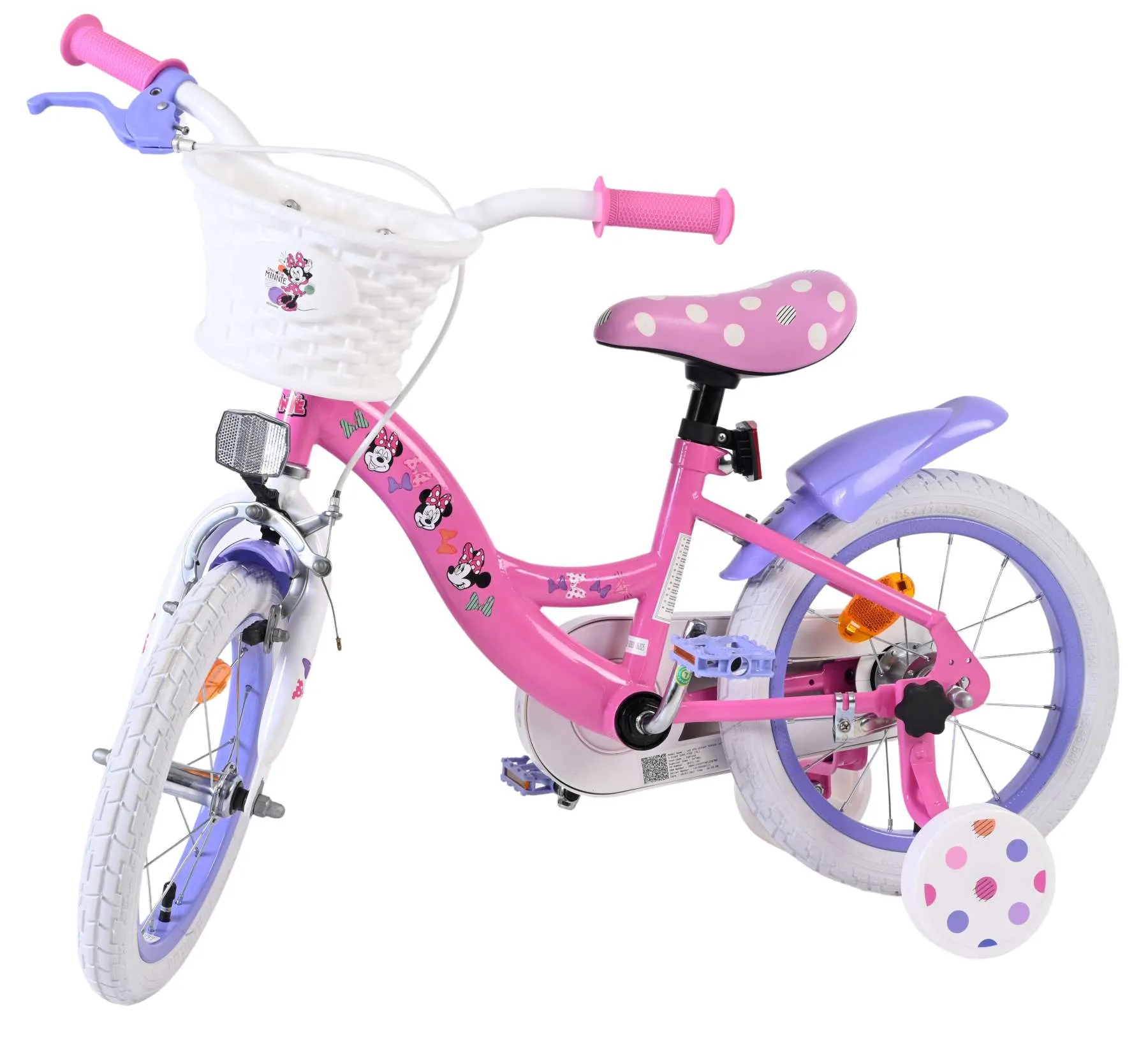 volare dječji bicikl disney minnie 14″ ružičaste boje - slika 9