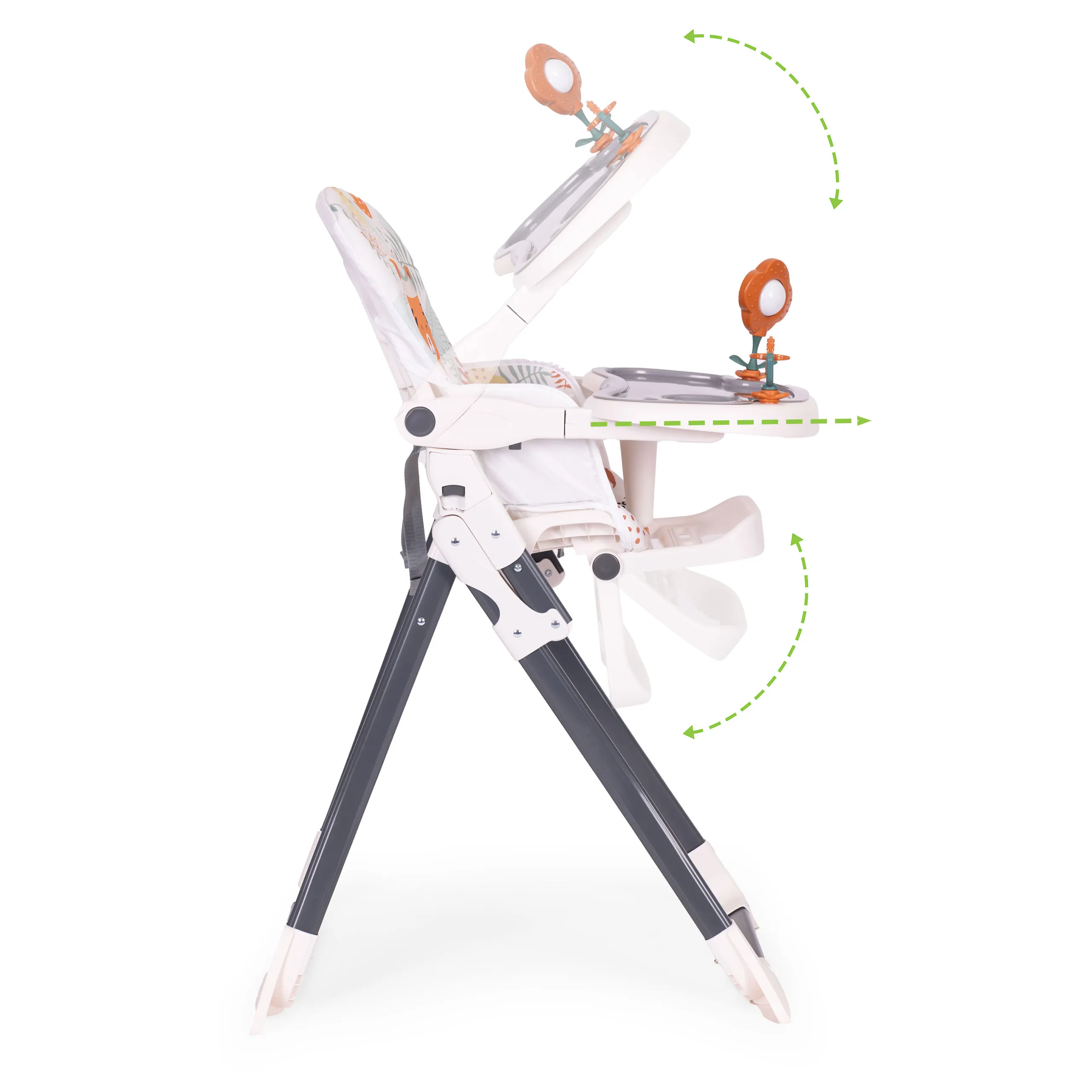 ecotoys sklopiva hranilica za bebe s igračkama, bijela - slika 6
