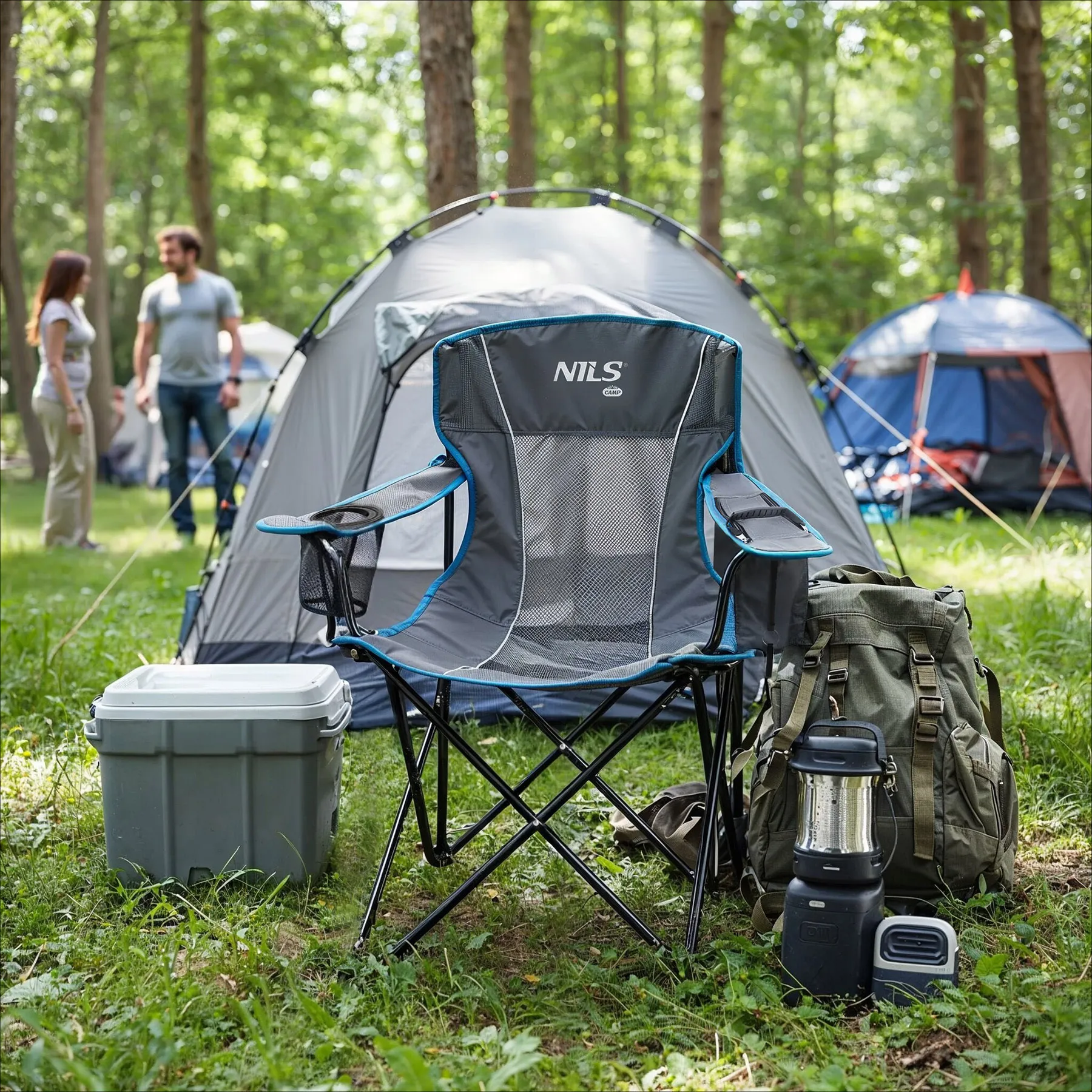 siva kamperska stolica nils camp - slika 3