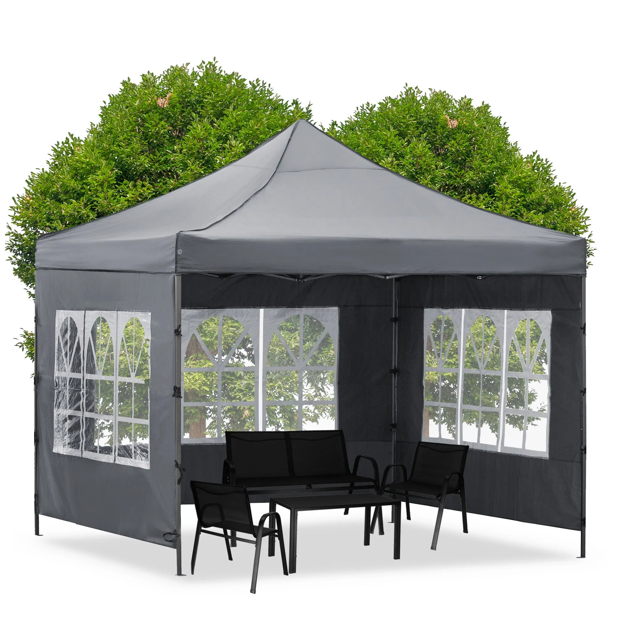 vrtni šator, dimenzija 3 × 3 m, tamnosive boje - slika 7