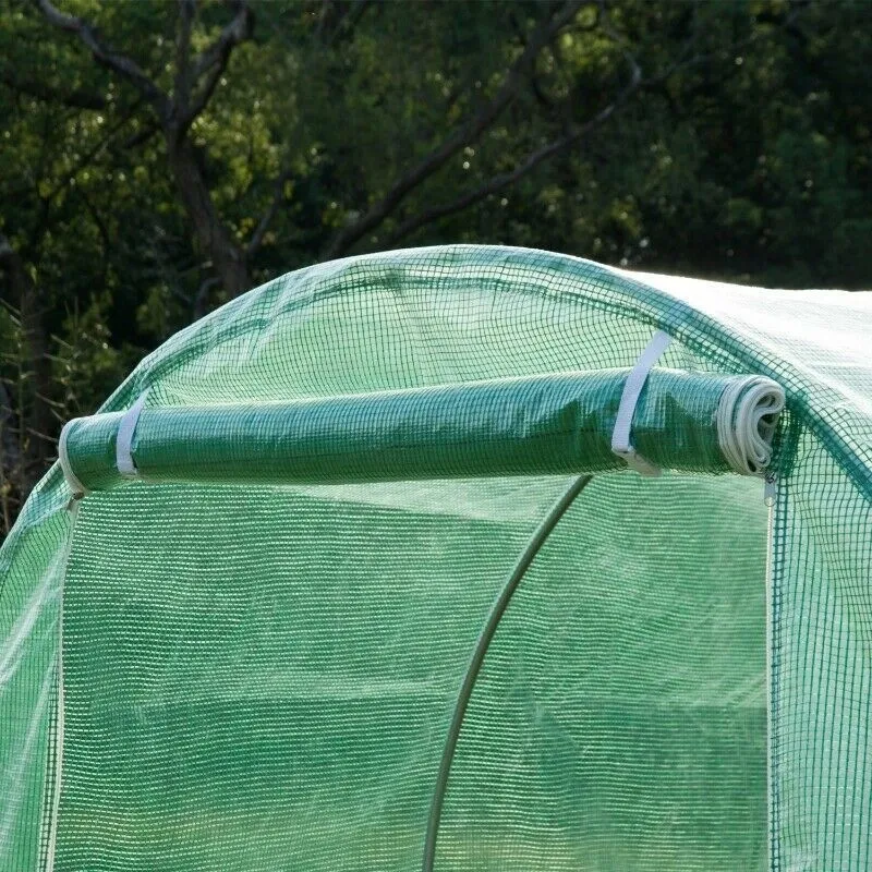 vrtni tunelski staklenik 6 × 3 × 2 m, 18 m², s metalnom konstrukcijom i uv-otpornom folijom - slika 8