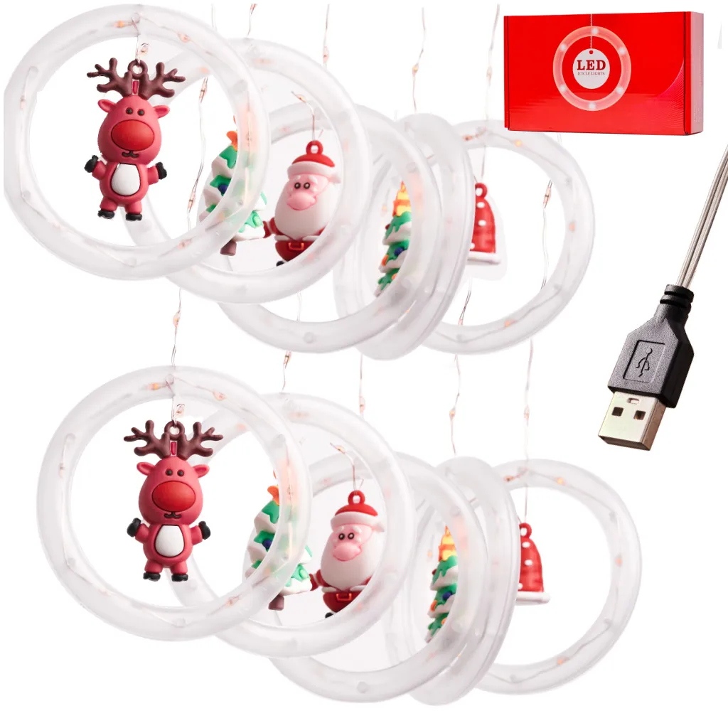 led zavjesa 3m 125kom. figurice toplo bijele - slika 5