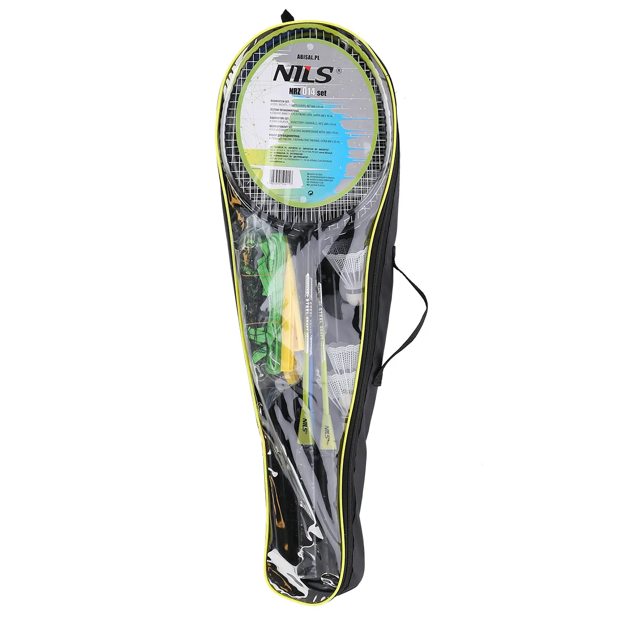 set za badminton 4 rakete + 3 lopte za loptice + mreža 195x22cm + navlaka - slika 7