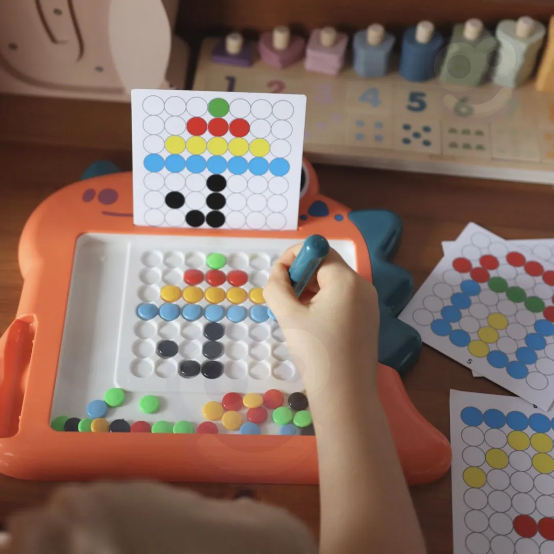 woopie montessori magnetna ploča za djecu magpad, crveni dinosaur - slika 7