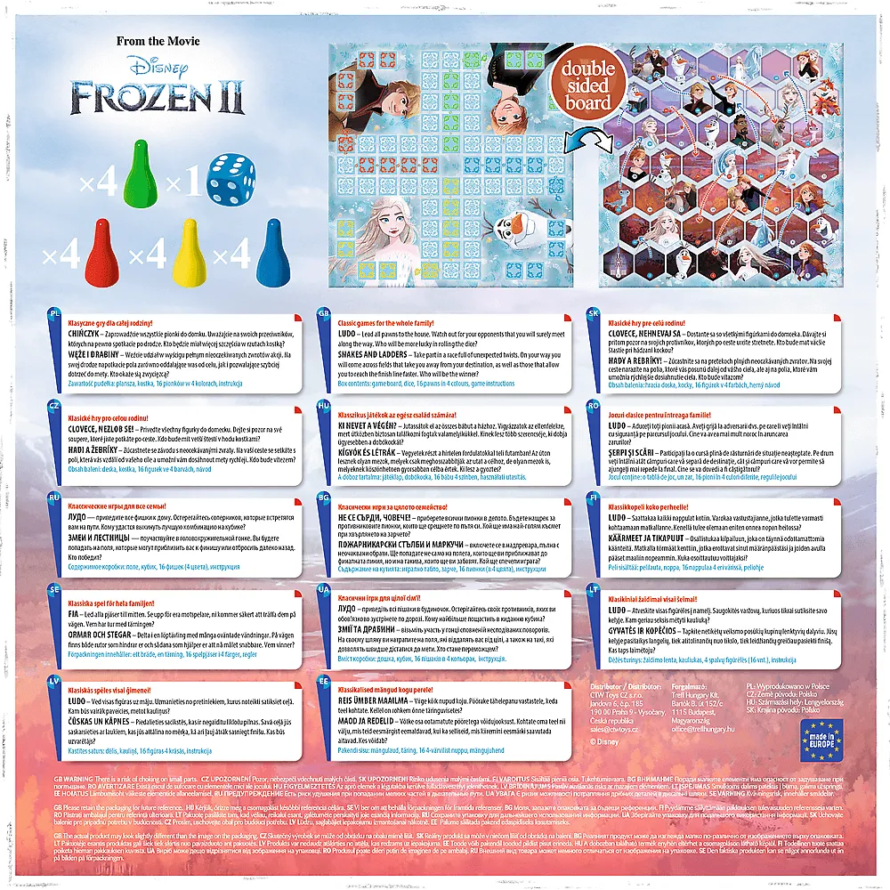 društvena igra 2 u 1 frozen ii čovječe ne ljuti se/ zmije - slika 3