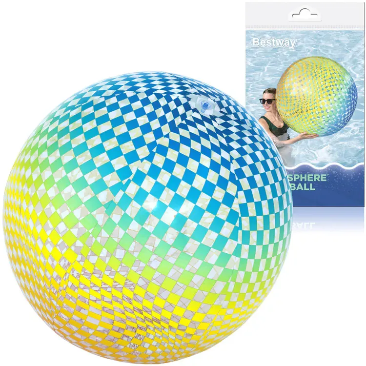 Bestway Napuhana lopta za plažu ŠARENI KVADRATI - velika 107 cm 31152 - Pribislavec