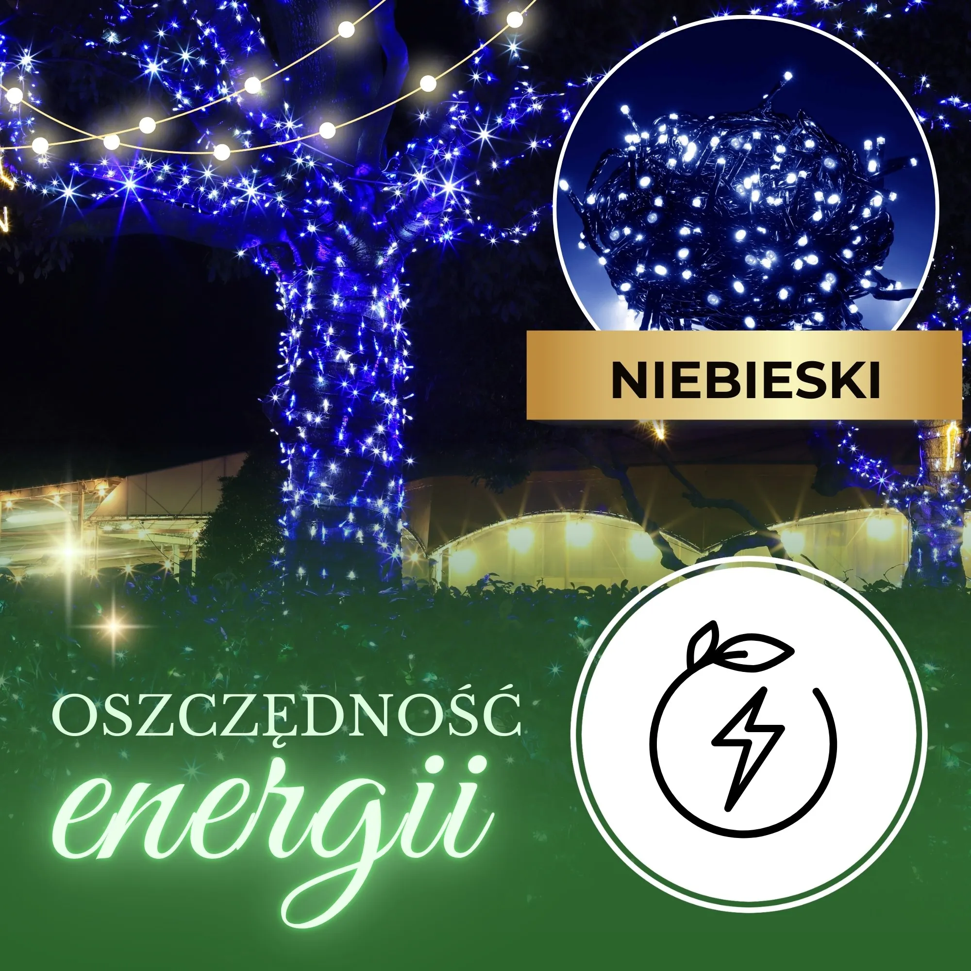 božićne led lampice 500 kom, plava - slika 12