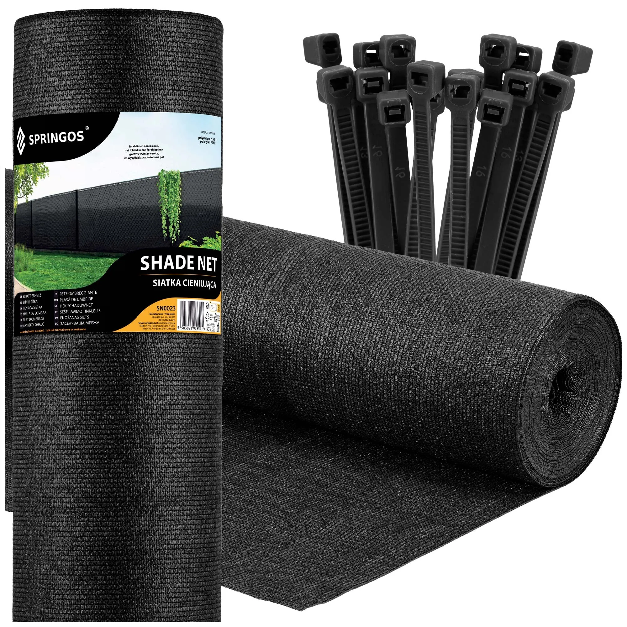 crna mreža za sjenu 140 gsm 1,5 × 25 m (100 traka) - slika 6