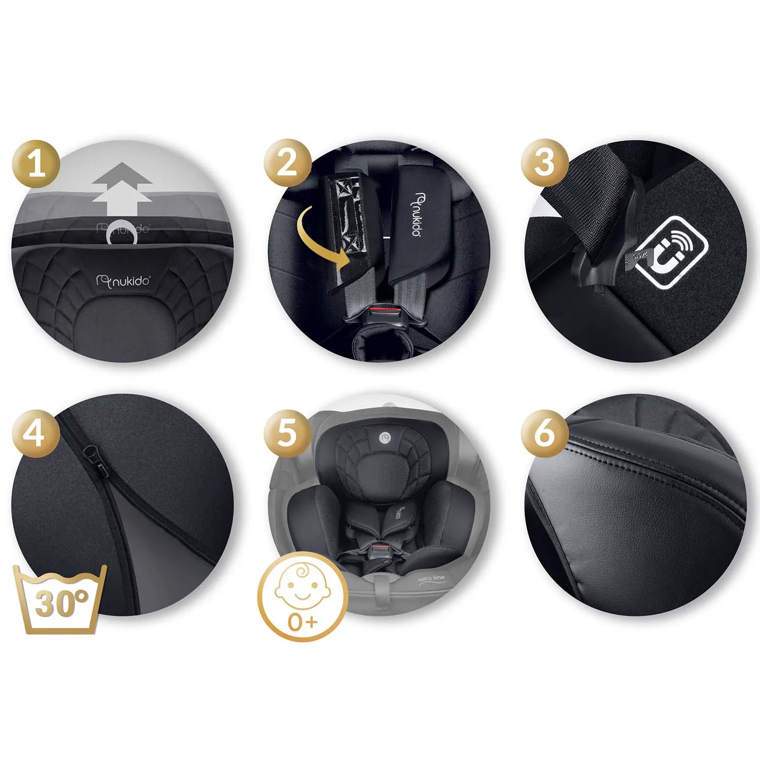 nukido aero line crna autosjedalica 0-36 kg isofix - slika 9