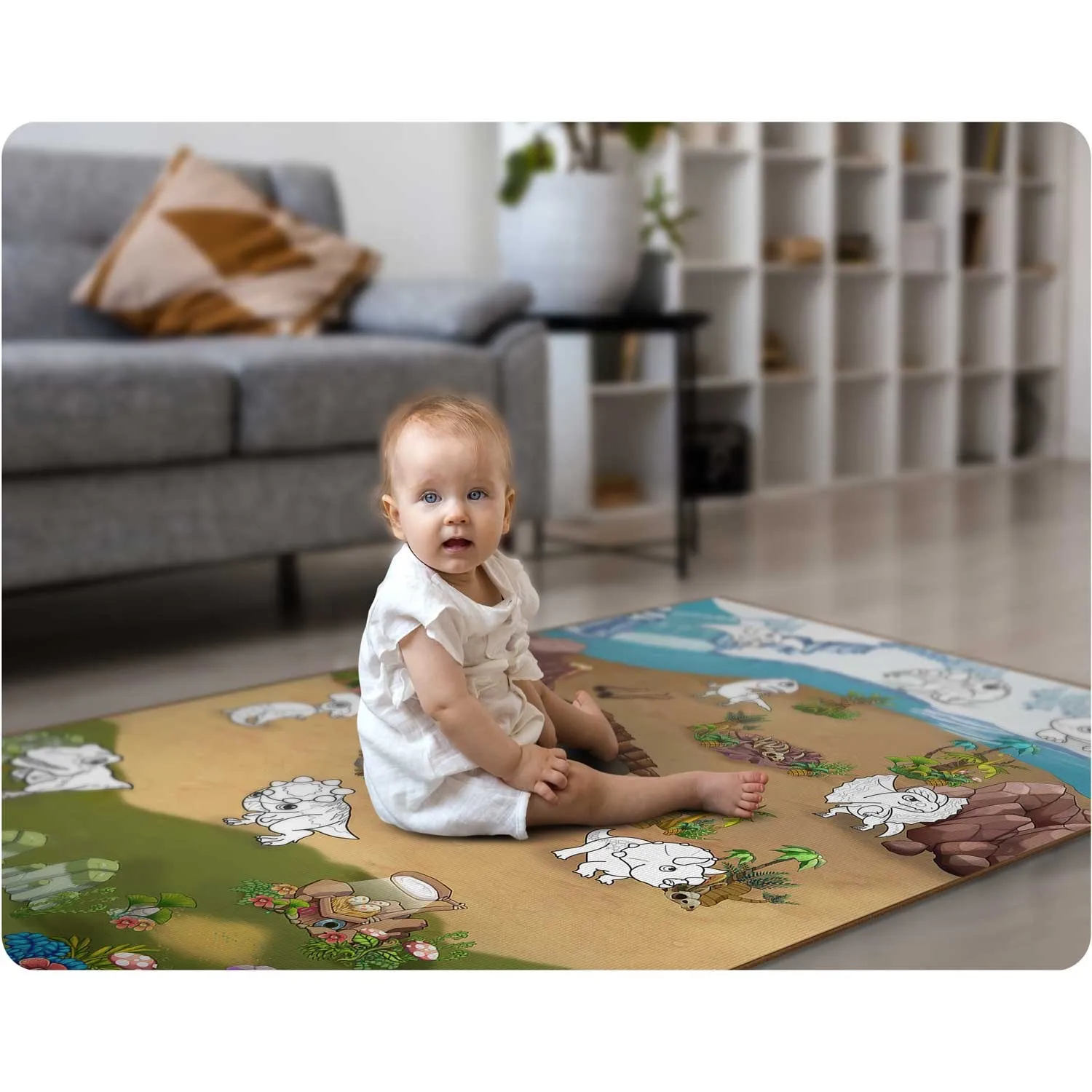 ricokids model rk-344 xxl podloga za bojanje + flomasteri gratis 120 x 90 x 0,3 cm, dinosaur - slika 11