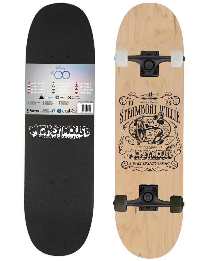 dječji drveni skateboard mickey mouse steamboat willie - slika 4