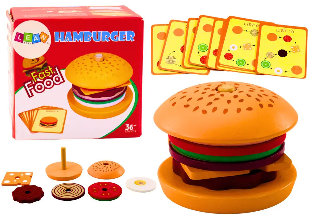 drveni set za hamburger sa 10 kartica - slika 2