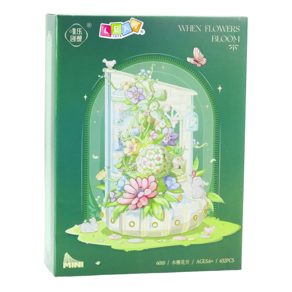set građevnih kocki – floral tower s led svjetlom, 632 dijela - slika 4