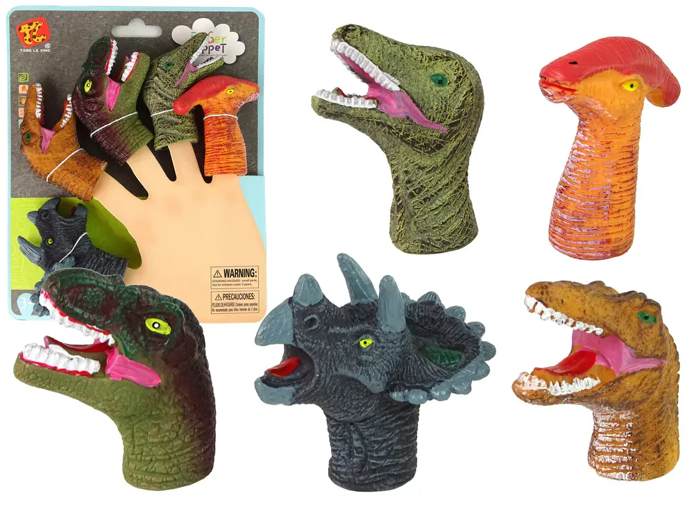 lutke za prste, šareni dinosauri, 5 komada - slika 2