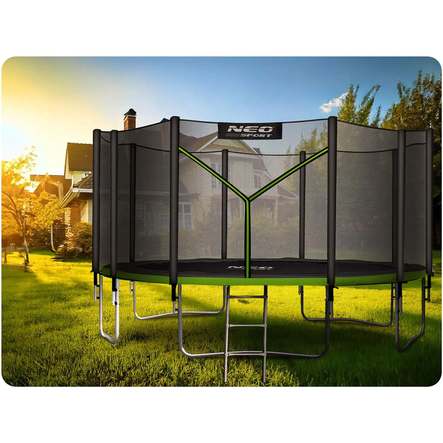 neo-sport vrtni trampolin 465 cm (15 ft) s vanjskom mrežom i ljestvama - slika 5