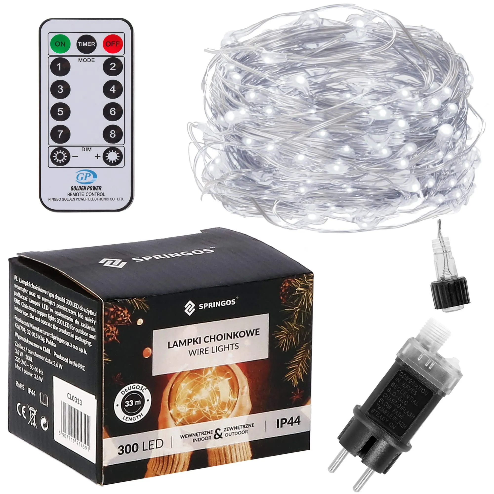 božićne led lampice 300 komada, hladno bijela - slika 9