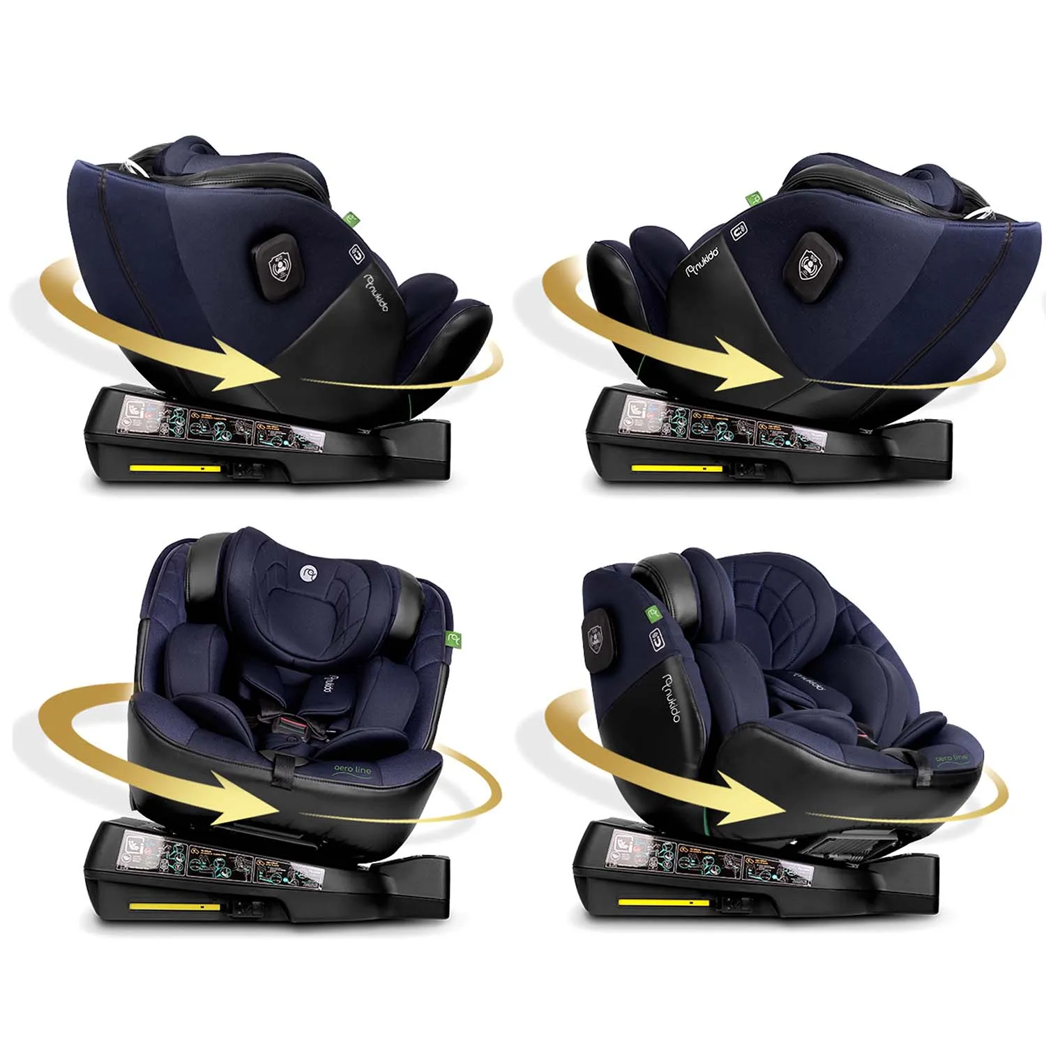 nukido aero line crna i tamnoplava autosjedalica 0-36 kg isofix - slika 4